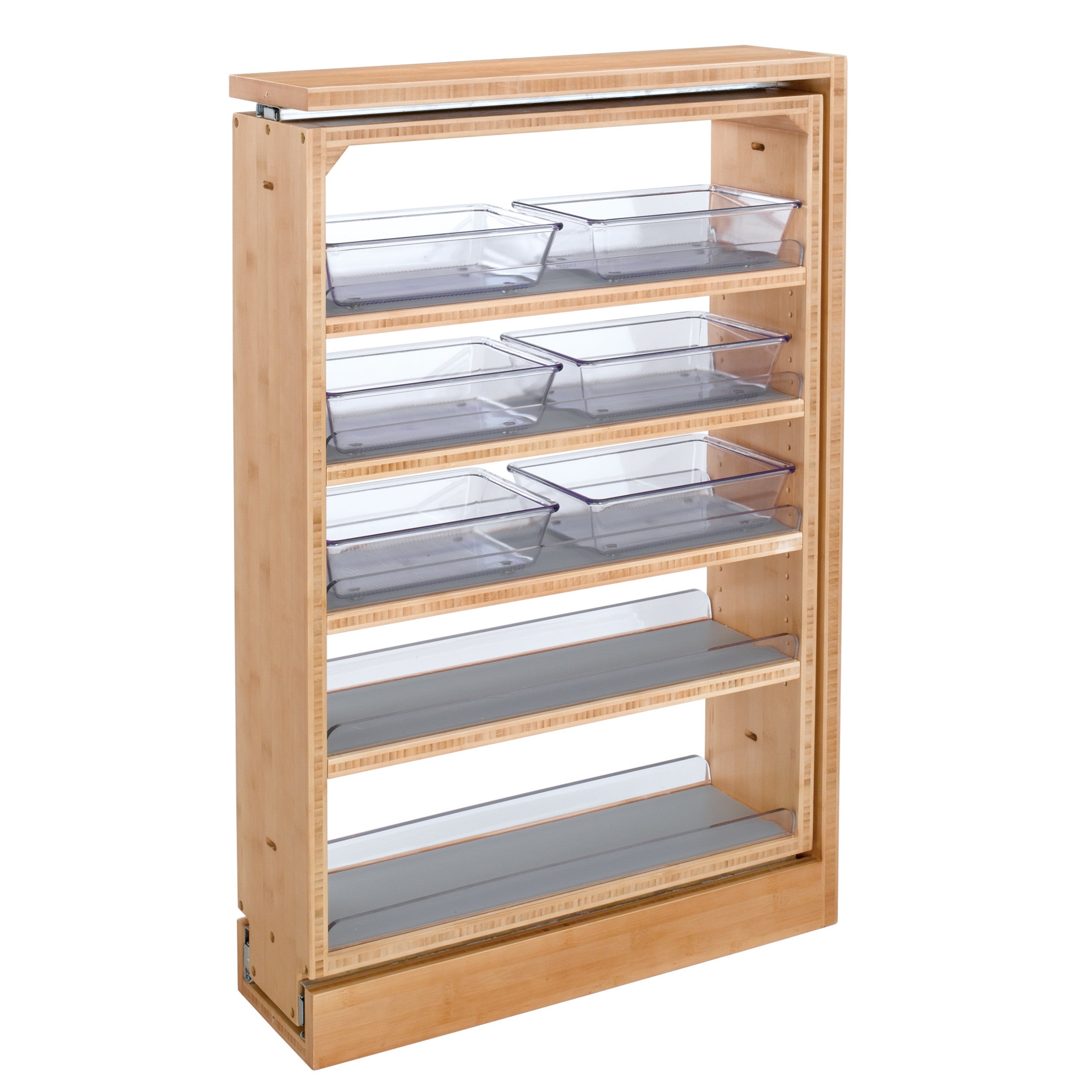 6 in Vanity Filler Pullout Soft-Close Natural  6 in (152 mm) W x 19 in (483 mm) D x 30 in (762 mm) H