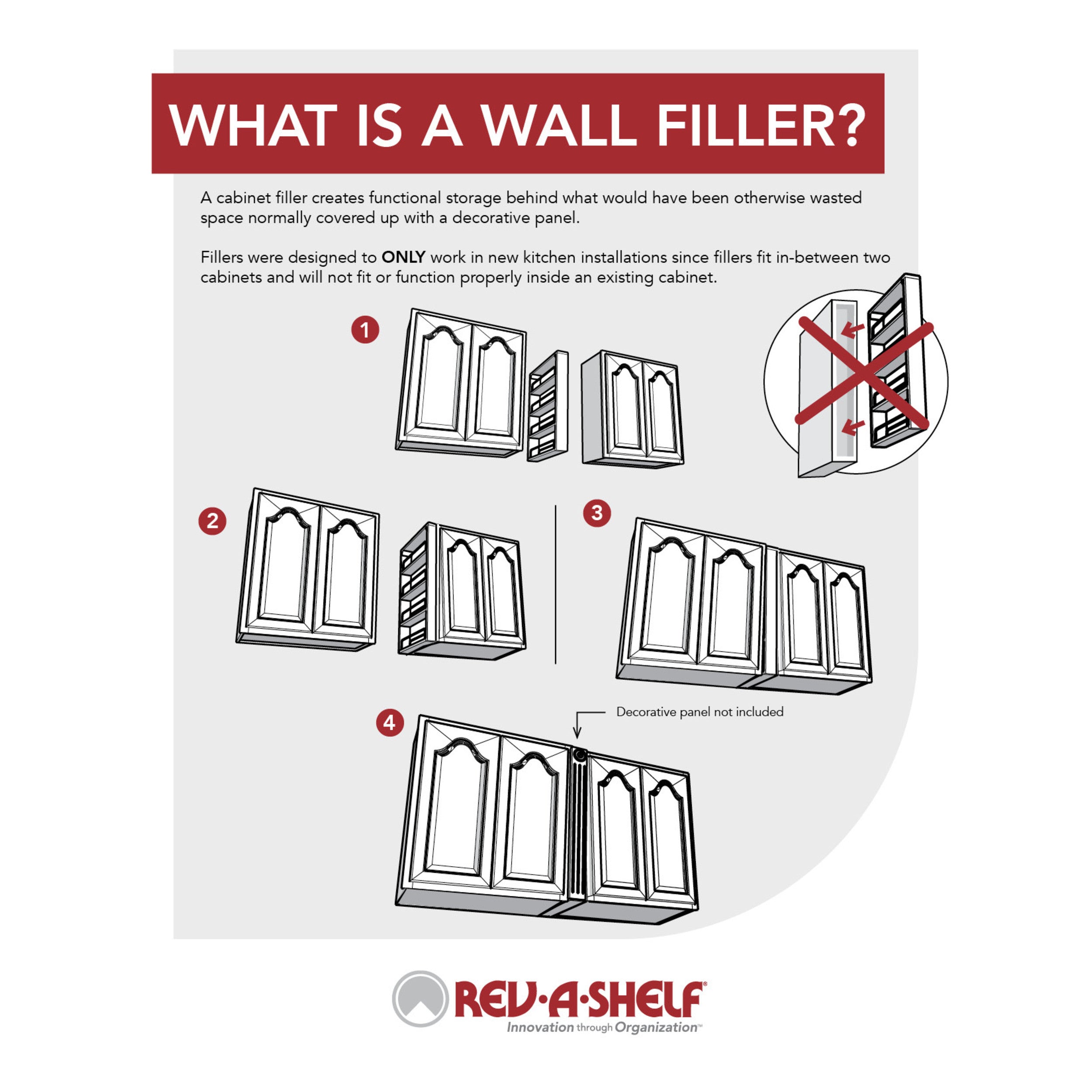 3 in. W x 36 in. H Pull-Out Between Cabinet Wall Filler Natural  3 in (76 mm) W x 11.13 in (283 mm) D x 36 in (914 mm) H