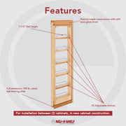 3 in. W x 42 in. H Pull-Out Between Cabinet Wall Filler Natural  3 in (76 mm) W x 11.13 in (283 mm) D x 42 in (1067 mm) H