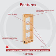 6 in. W x 30 in. H Pull-Out Between Cabinet Wall Filler w/Soft-Close Natural  6 in (152 mm) W x 11.13 in (283 mm) D x 30 in (762 mm) H