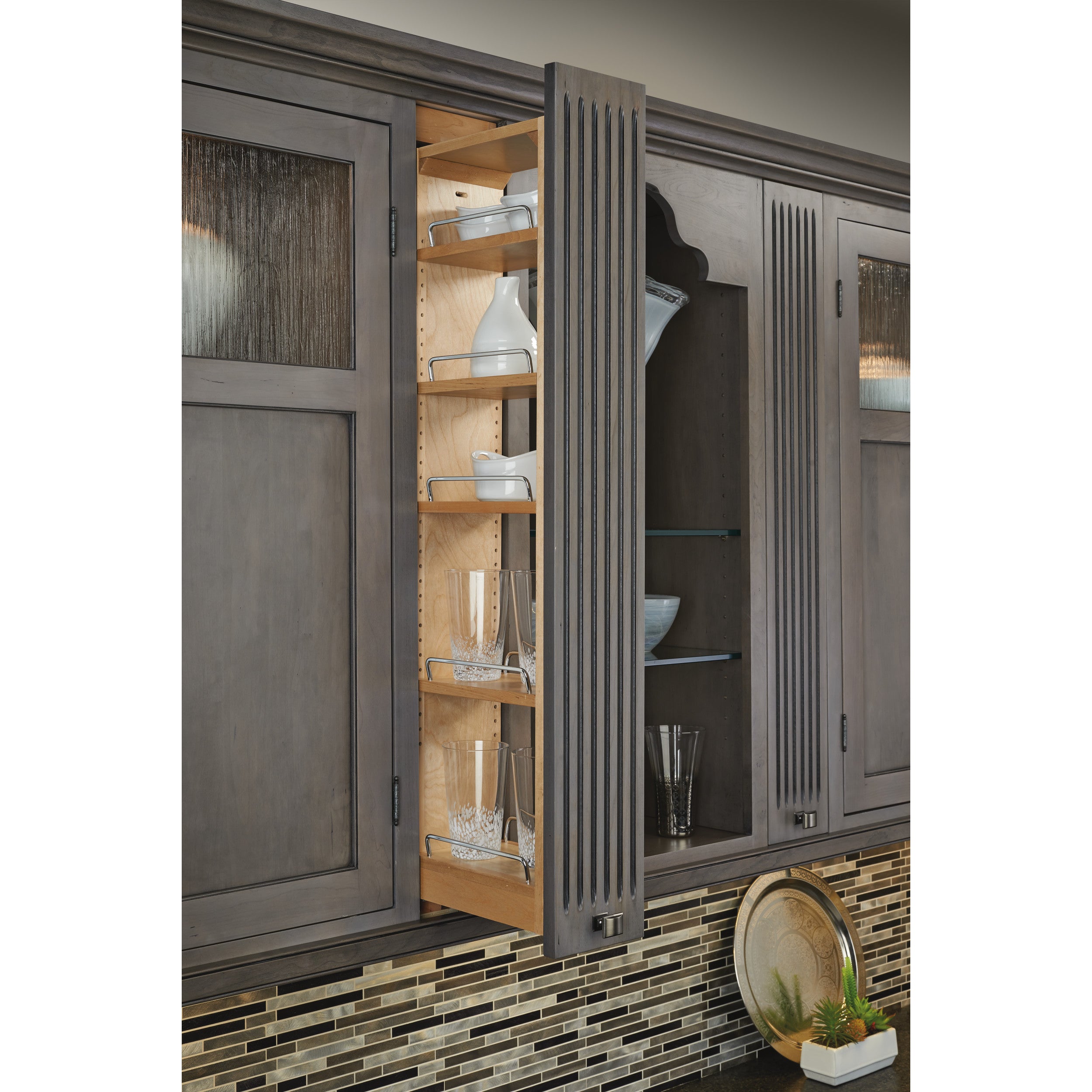 3 in. W x 42 in. H Pull-Out Between Cabinet Wall Filler w/Soft-Close Natural  3 in (76 mm) W x 11.13 in (283 mm) D x 42 in (1067 mm) H
