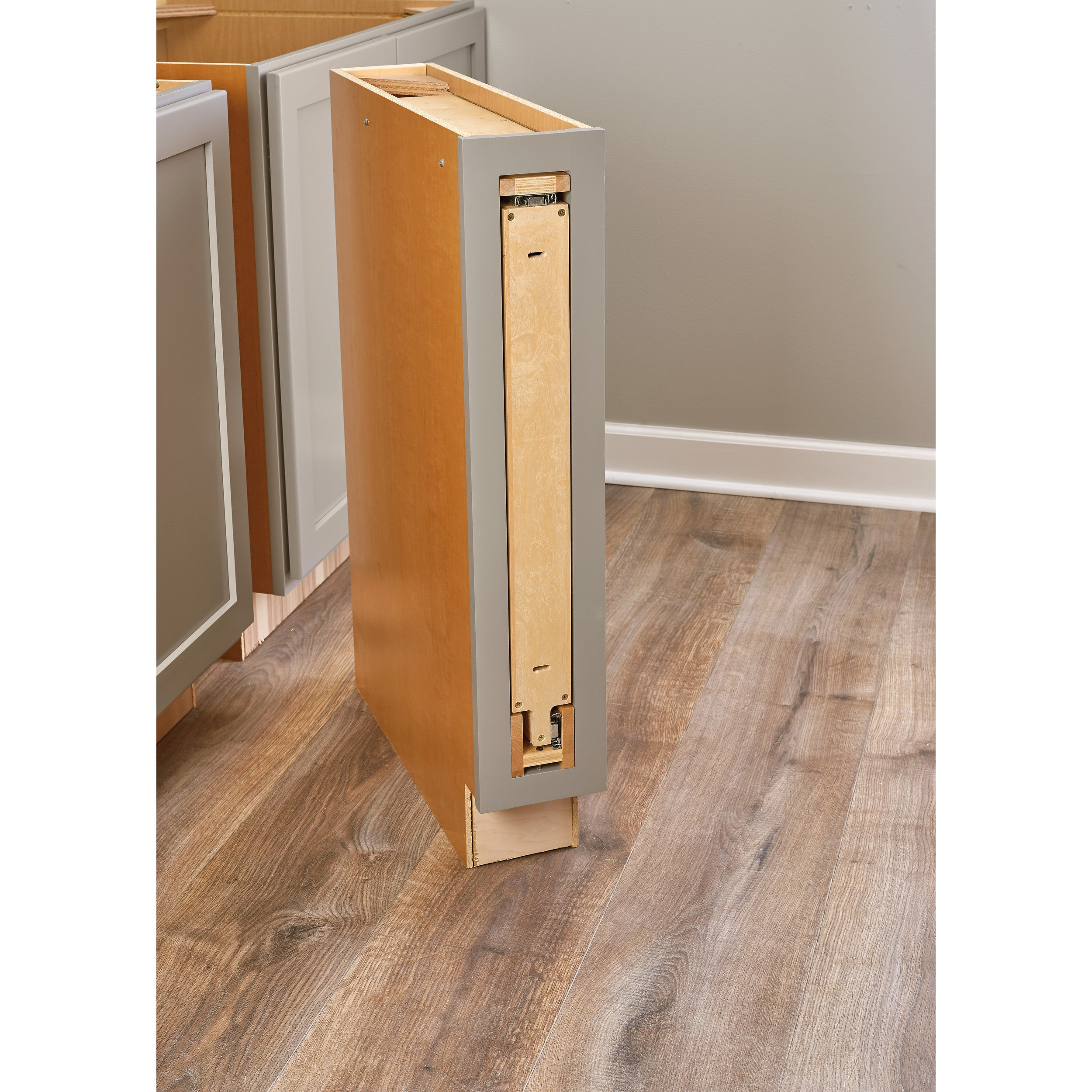 Wood Base Cabinet Organizer Insert w/Soft Close (3" W x 23" D x 26-3/8" - 27-5/16" H)