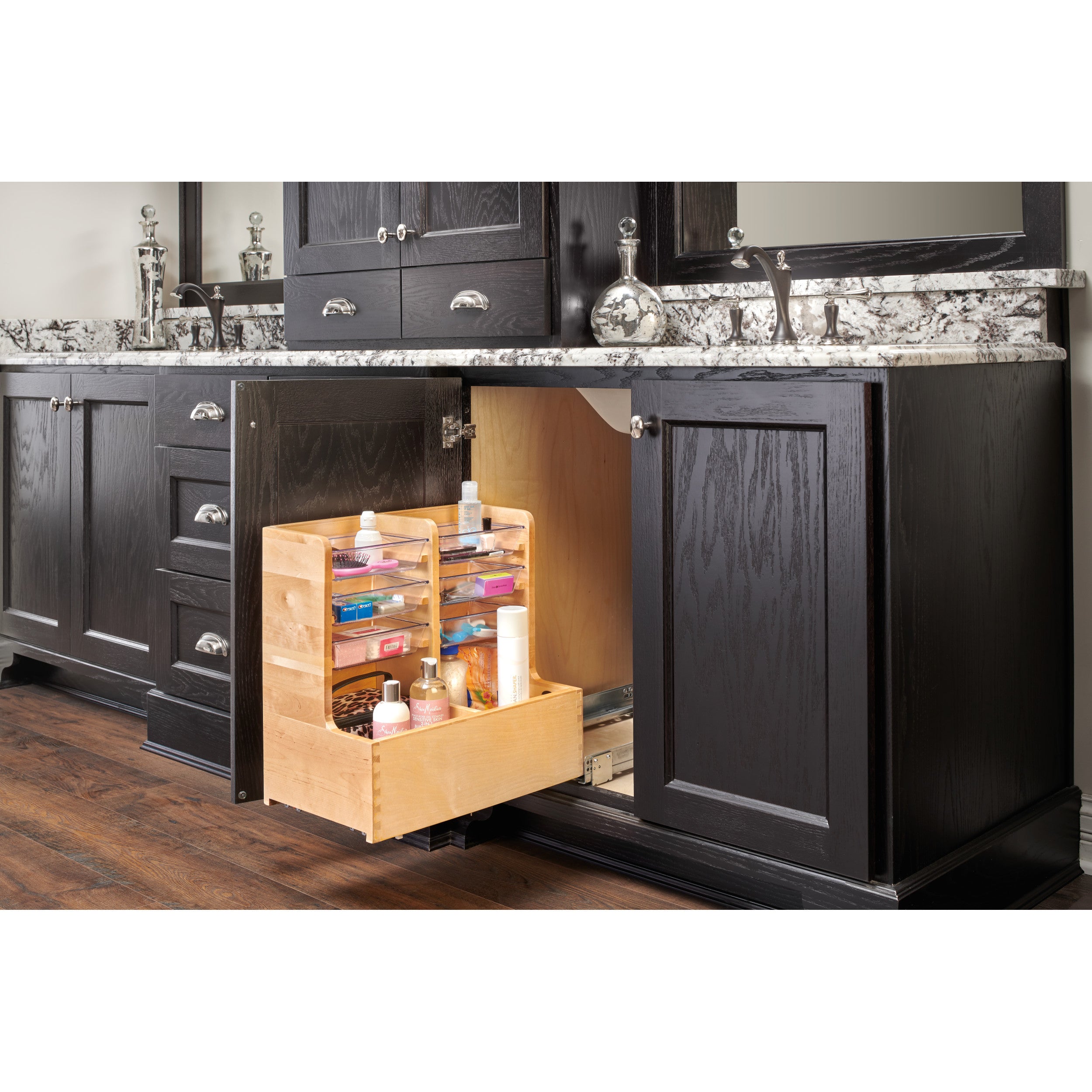 24 in Wood Vanity Sink Base Storage Organizer Natural  8.75 in (222 mm) W x 18.75 in (476 mm) D x 18.87 in (479 mm) H