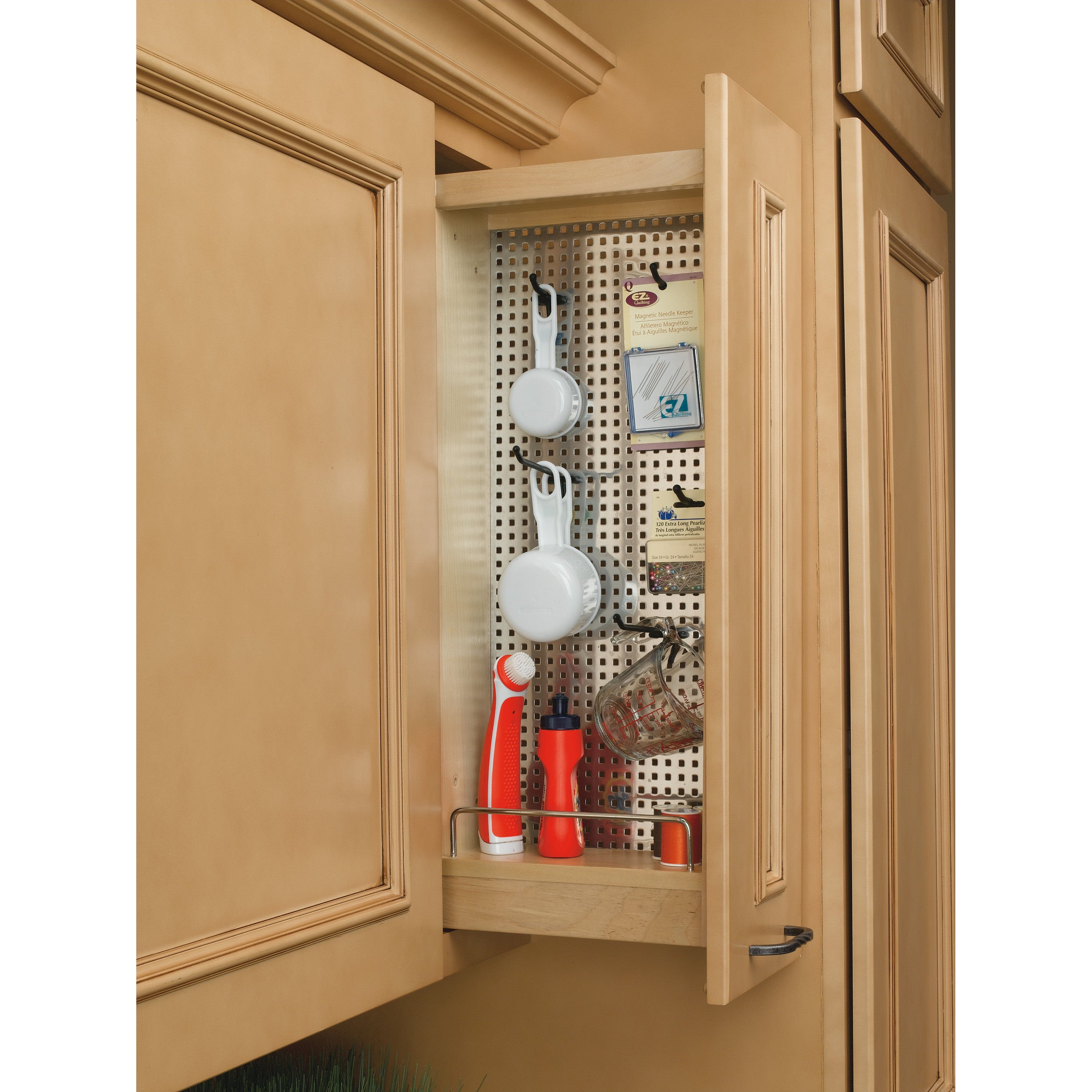 5 in Base Cabinet Stainless Steel Organizer w/Soft-Close Natural  5 in (127 mm) W x 10.75 in (273 mm) D x 26.25 in (667 mm) H