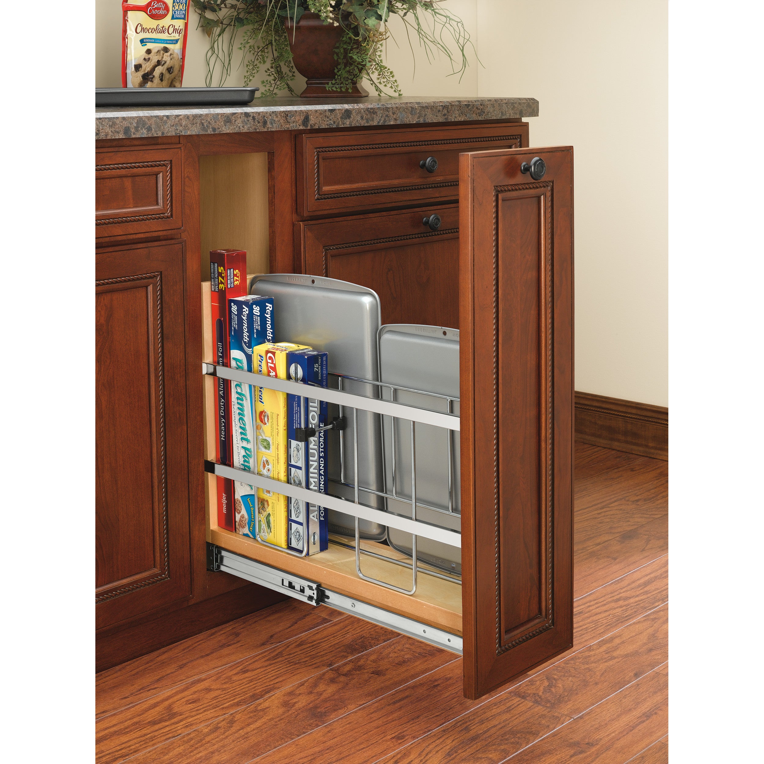 5 in Tray Divider, Foil & Wrap Organizer Soft-Close Natural  5.26 in (134 mm) W x 21.66 in (550 mm) D x 19.5 in (495 mm) H