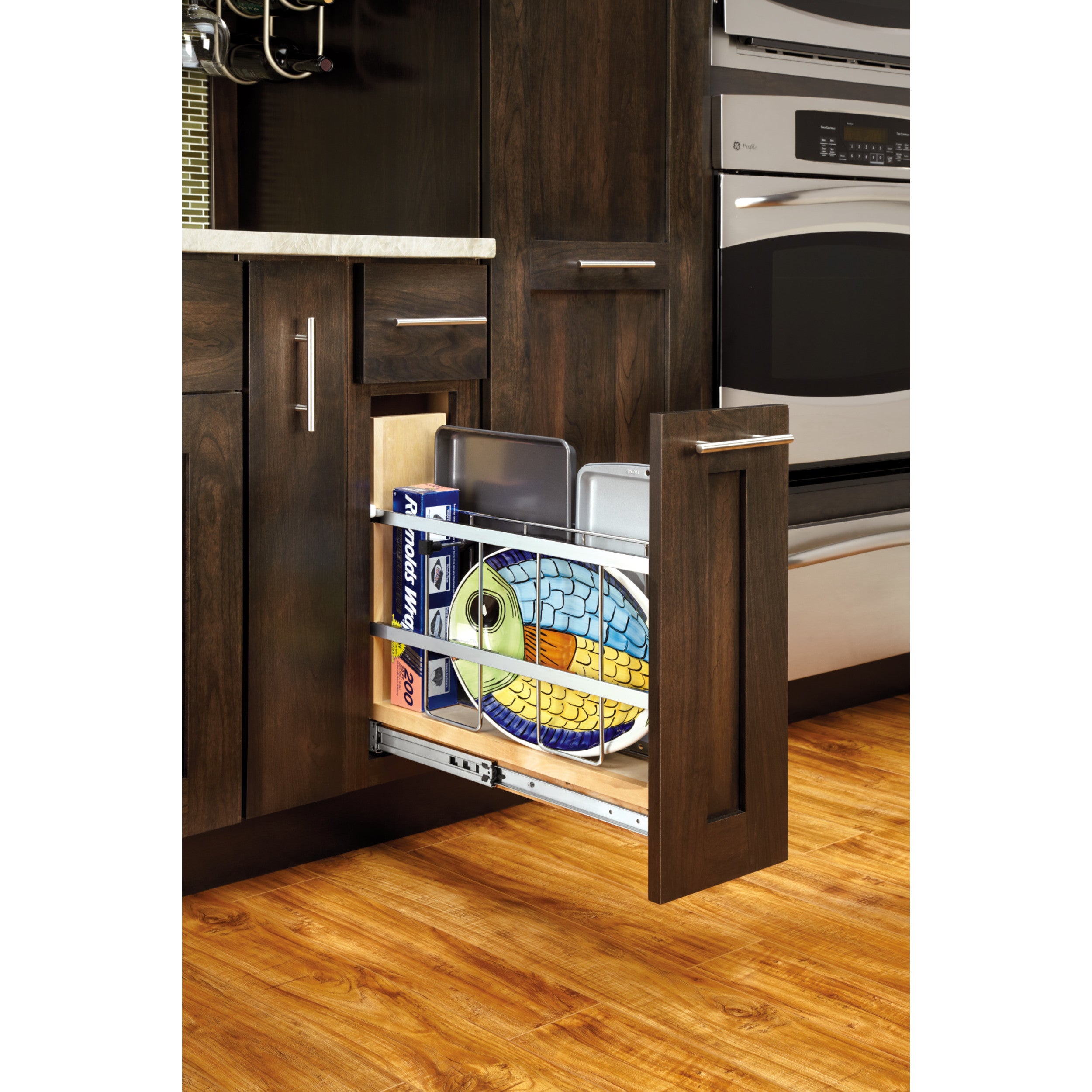 5 in Tray Divider, Foil & Wrap Organizer Soft-Close Natural  5.26 in (134 mm) W x 21.66 in (550 mm) D x 19.5 in (495 mm) H