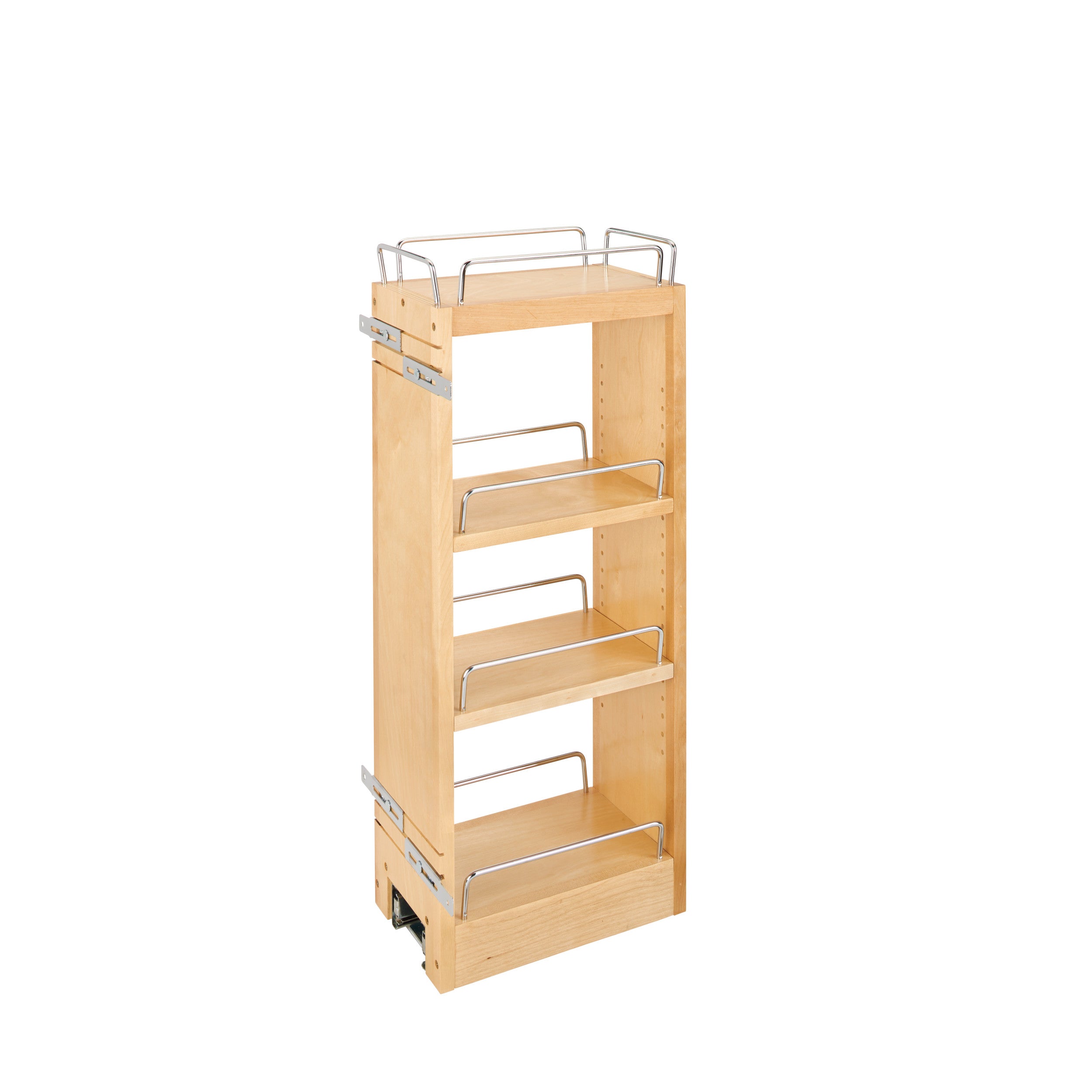 6 in Wood Pull Out Wall Organizer w/Soft Close Natural  6.5 in (165 mm) W x 10.75 in (273 mm) D x 26.15 in (664 mm) H
