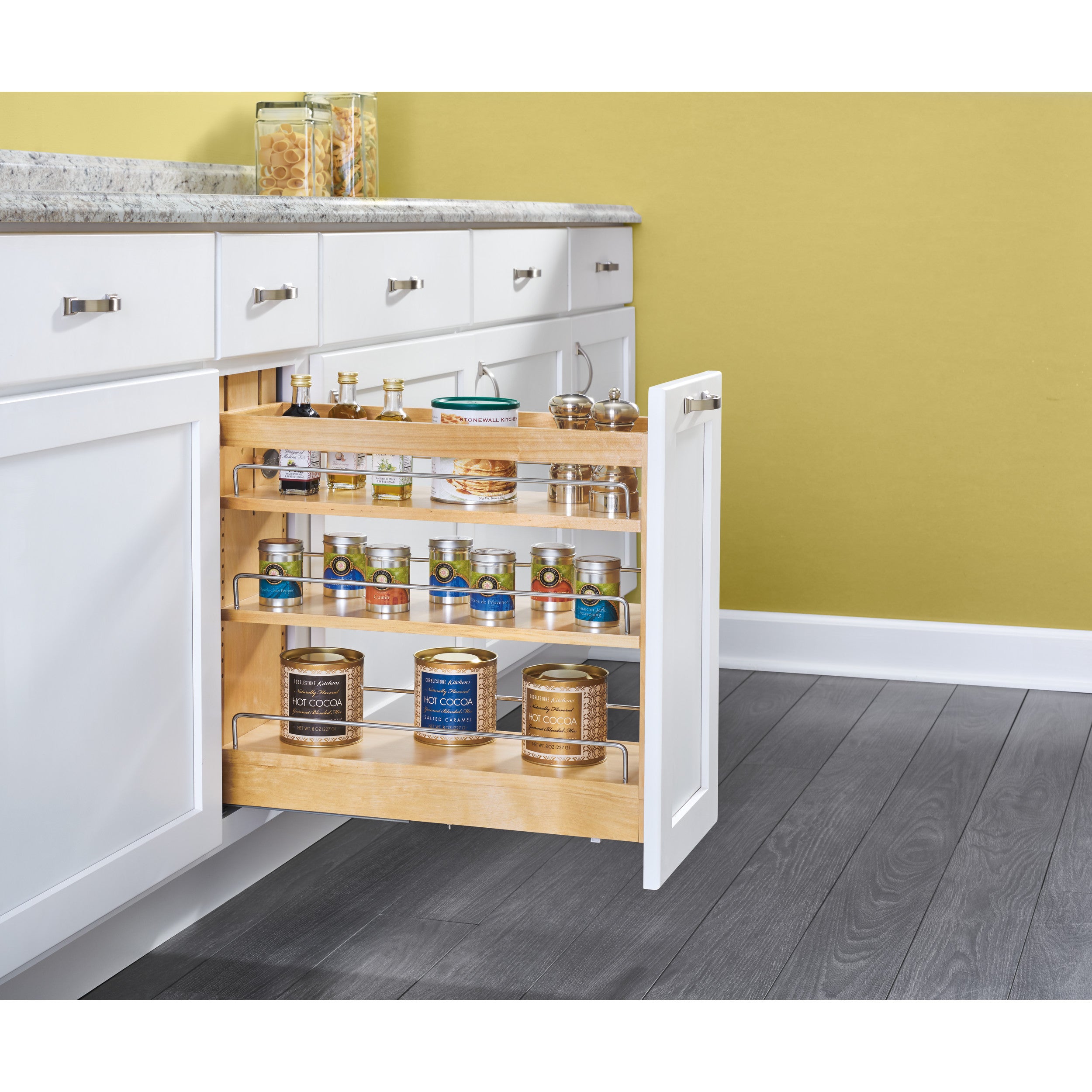 8 in Door/Drawer Base Cabinet Organizer w/Soft-Close Natural  8.75 in (222 mm) W x 21.63 in (549 mm) D x 19.44 in (494 mm) H