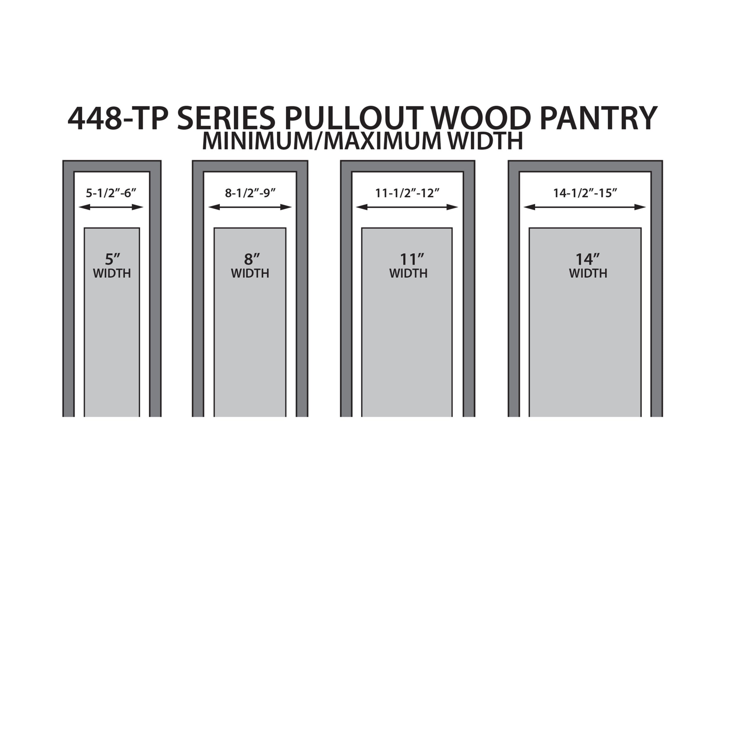 5 in W x 51 in H Wood Pantry Pullout Soft Close Natural  5 in (127 mm) W x 22 in (559 mm) D x 50.75 in (1289 mm) H