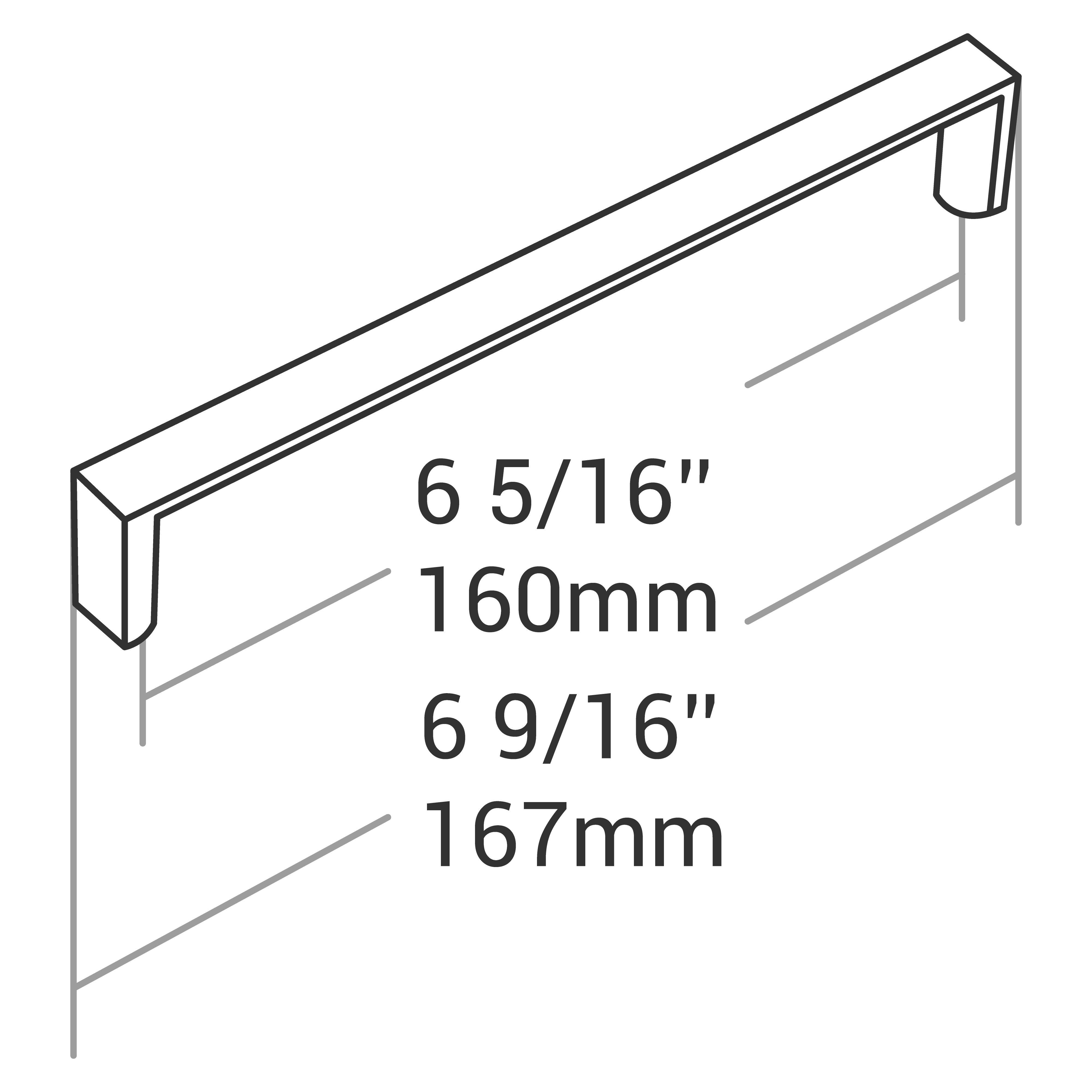 HANDLE BRUSHED NICKEL 160MM