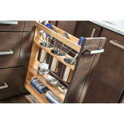 5 in Base Cabinet Organizer w/ 3 Utensil Bins Natural  6 in (152 mm) W x 21.63 in (549 mm) D x 25.5 in (648 mm) H