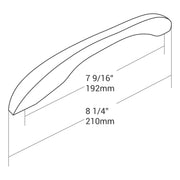 Handle Zinc C/C 192mm, O/A 210mm Chrome