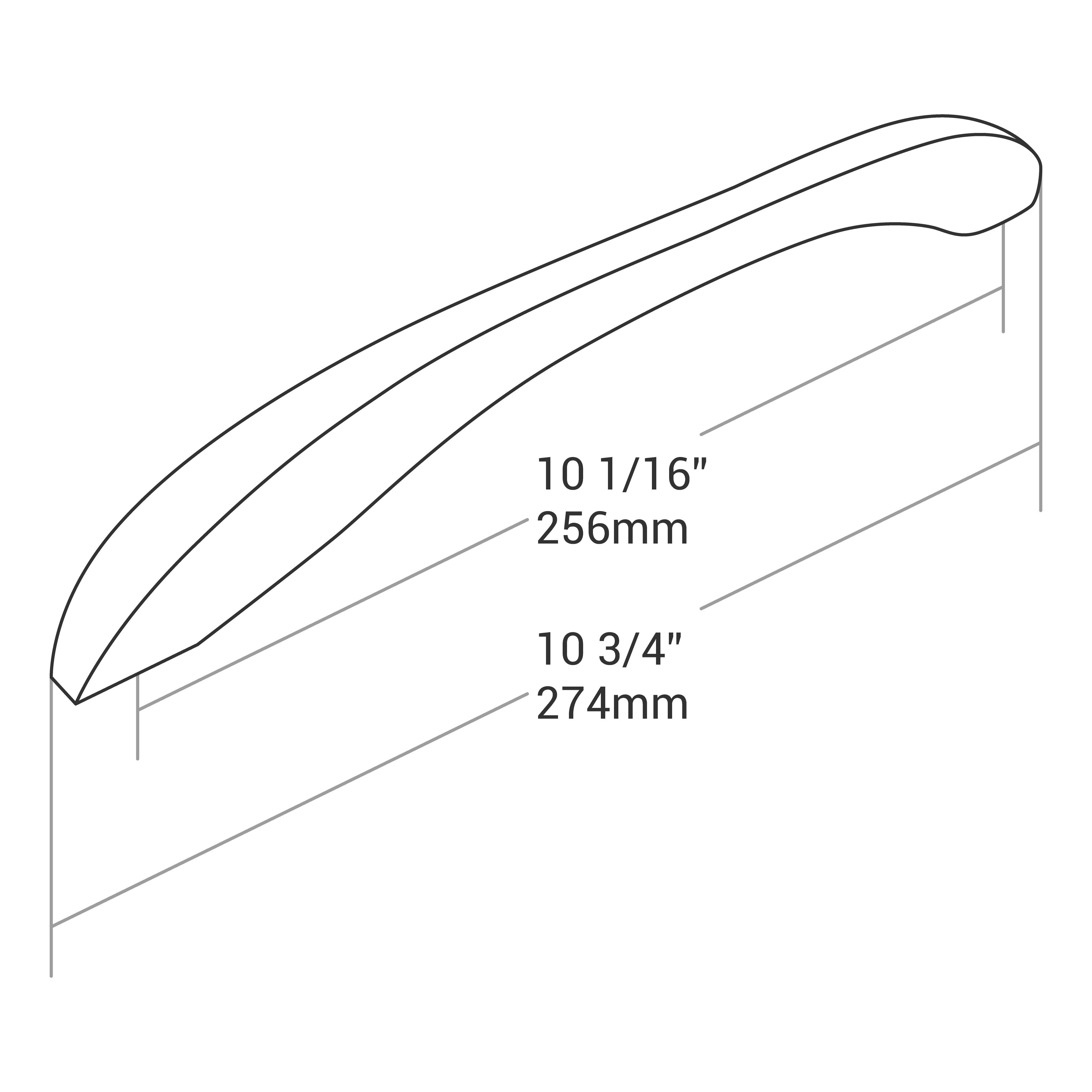 Handle Zinc C/C 256mm, O/A 274mm Chrome