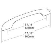 Handle Zinc C/C 192mm, O/A 225mm Chrome