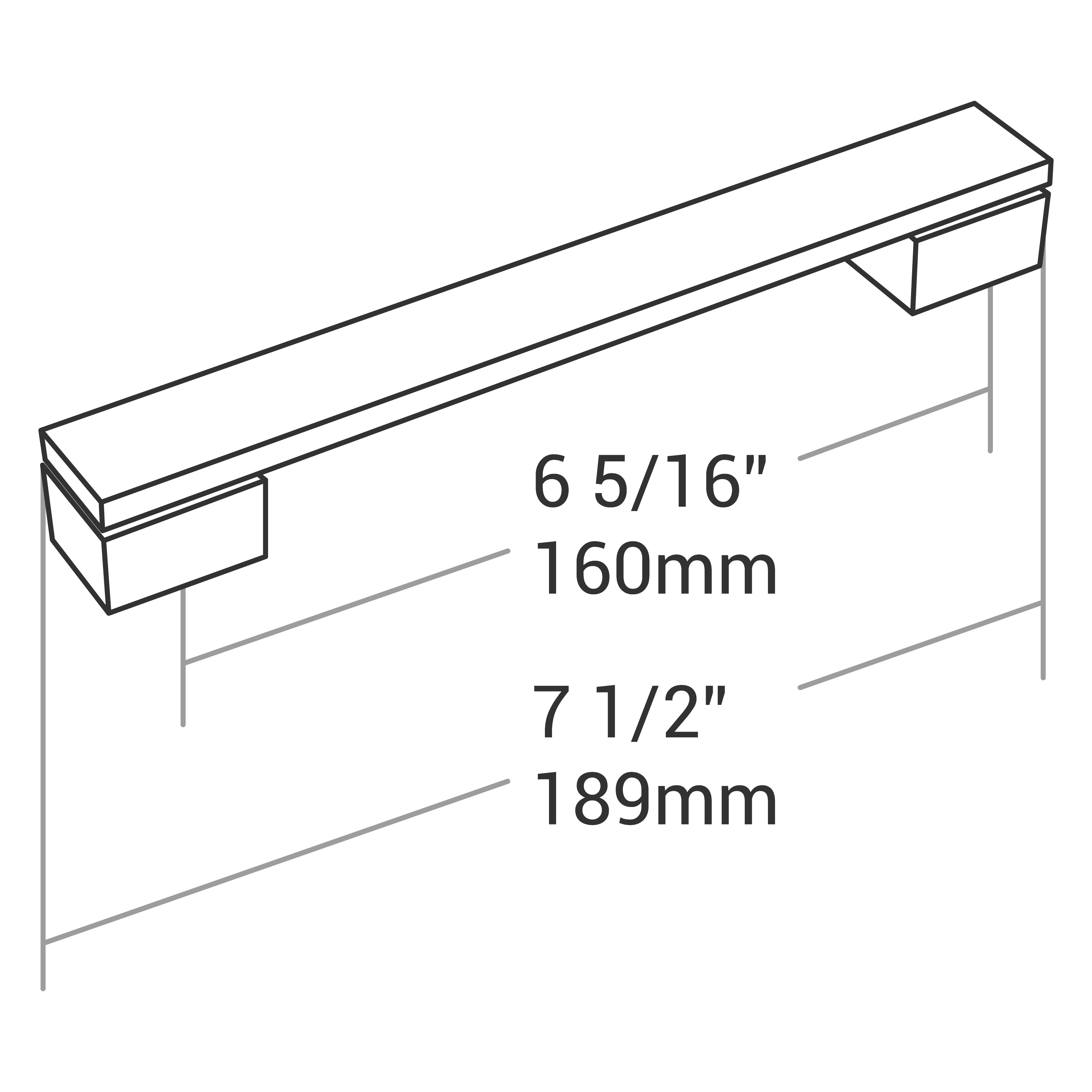 Handle Square C/C 160mm O/A 189mm Chrome