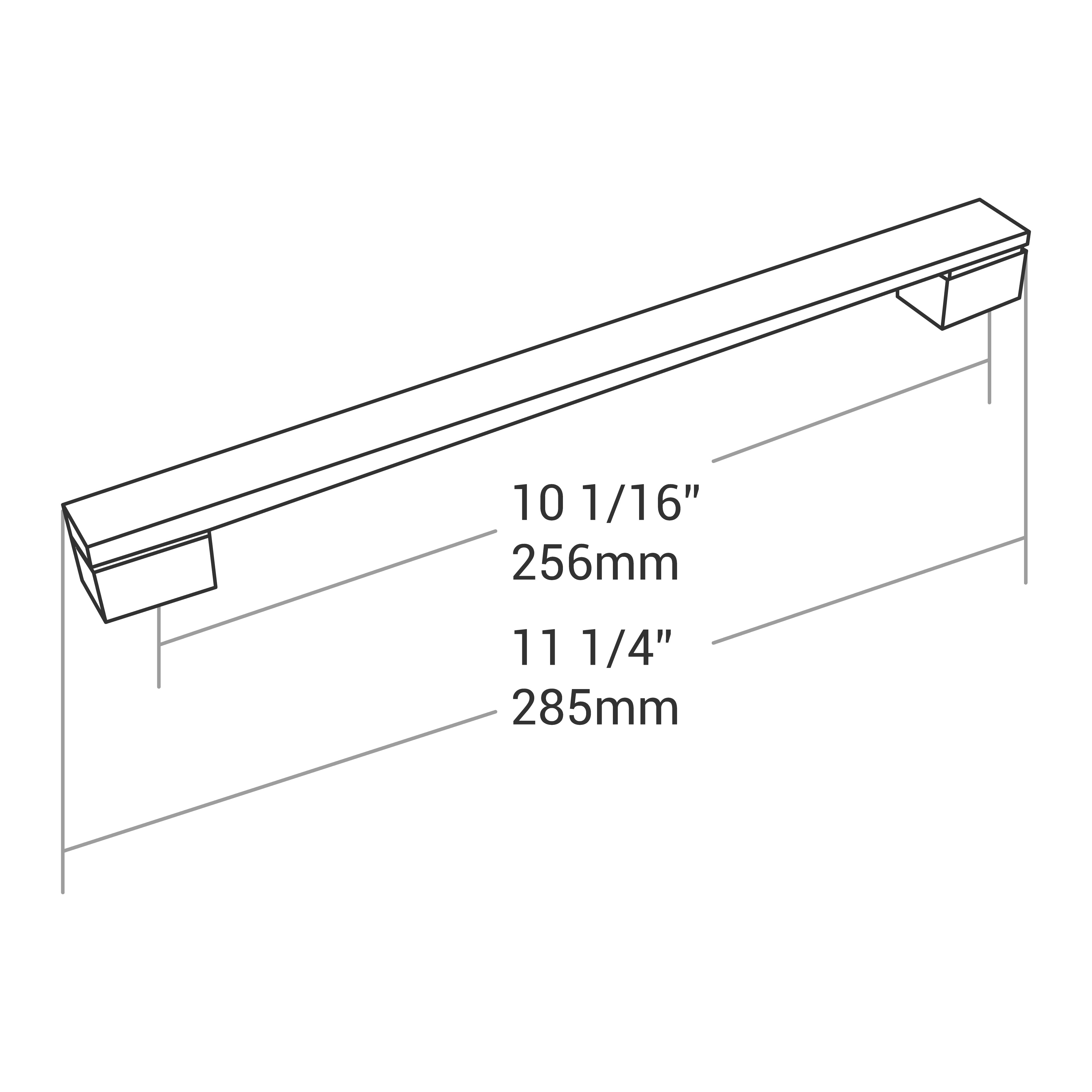 Handle Square C/C 256mm O/A 285mm Brush Ni