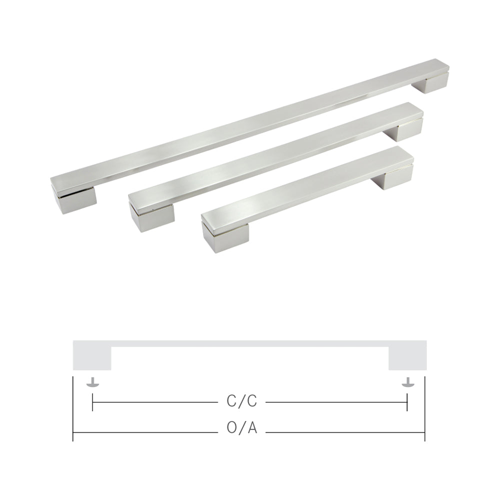 Handle Square C/C 384mm O/A 409mm Chrome