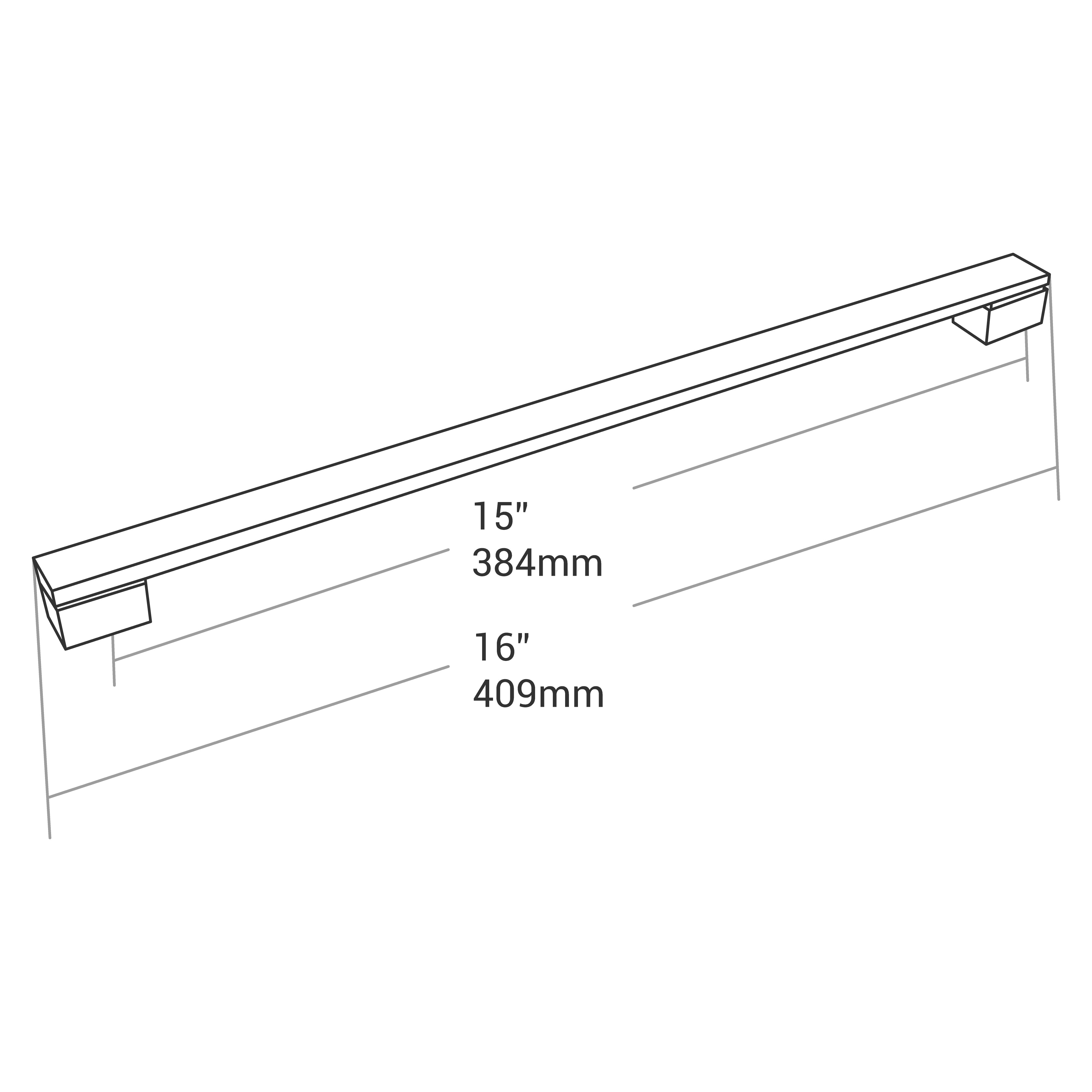 Handle Square C/C 384mm O/A 409mm Chrome