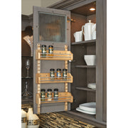 Medium Adjustable Door mount Spice Rack Natural  13.13 in (334 mm) W x 4 in (102 mm) D x 25 in (635 mm) H