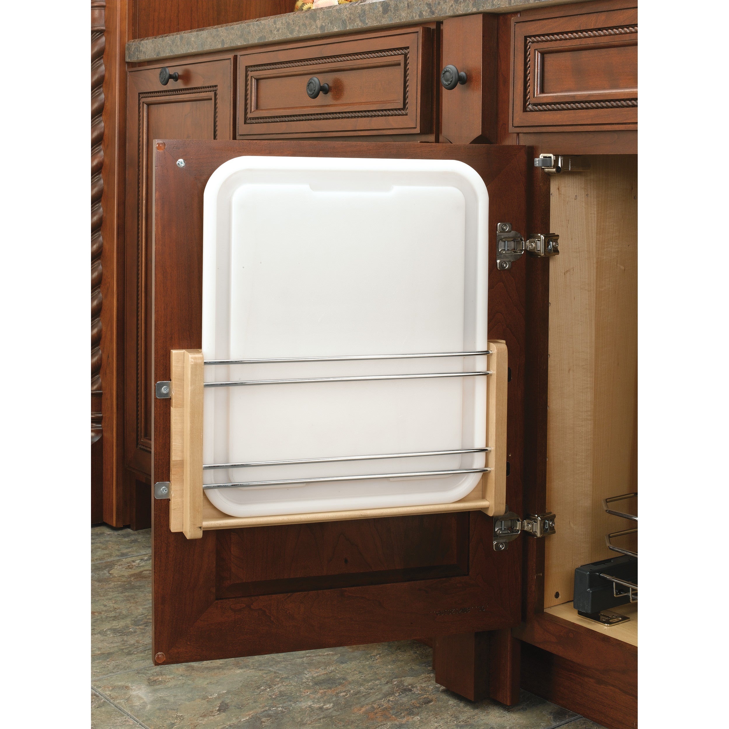 Door mount Polymer Cutting Board Natural  11.31 in (287 mm) W x 2 in (51 mm) D x 16.44 in (418 mm) H