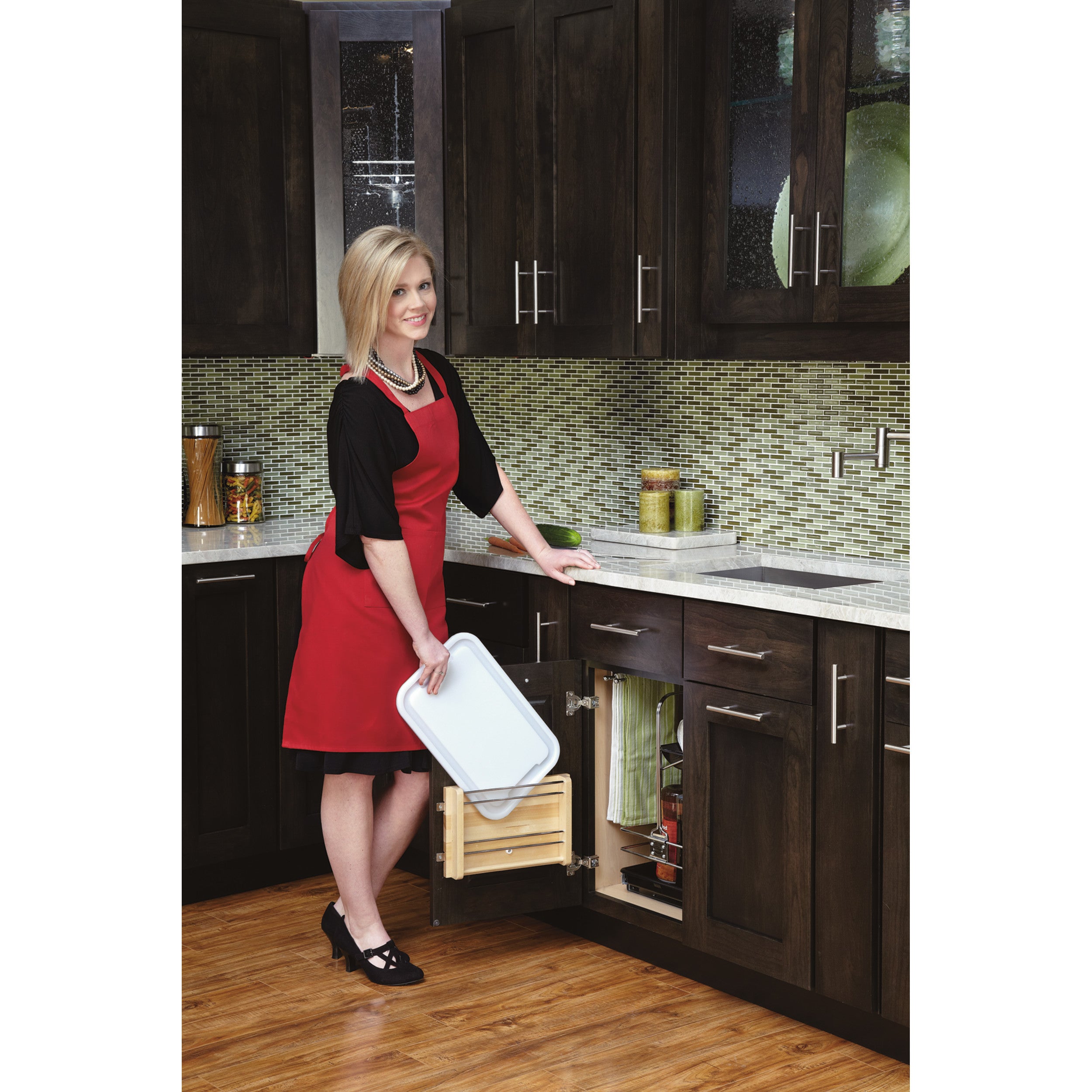 Door mount Polymer Cutting Board Natural  14.75 in (375 mm) W x 2 in (51 mm) D x 16.44 in (418 mm) H