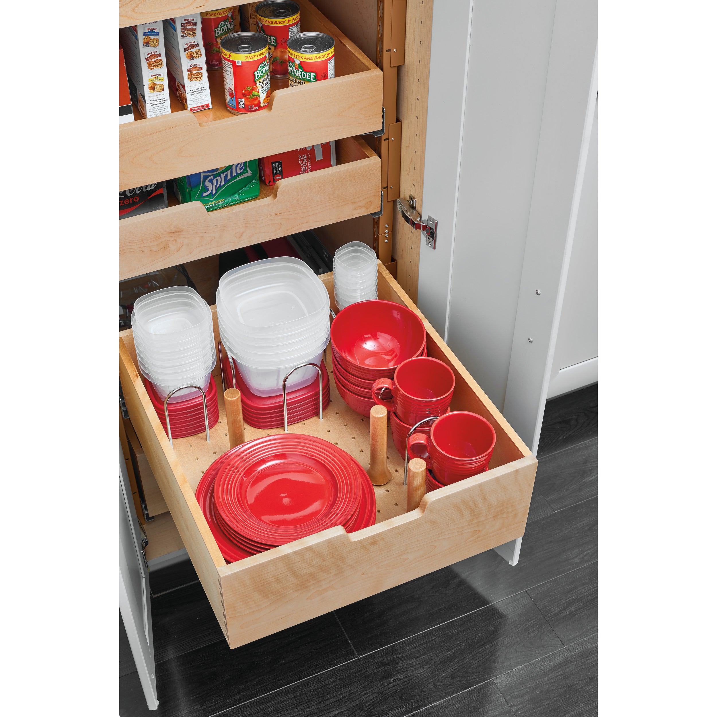 Base Cabinet Pull Out Wood Drawer Pilaster System (16" - 16-1/2" W x 21-17/32" D x 19-5/8" H)