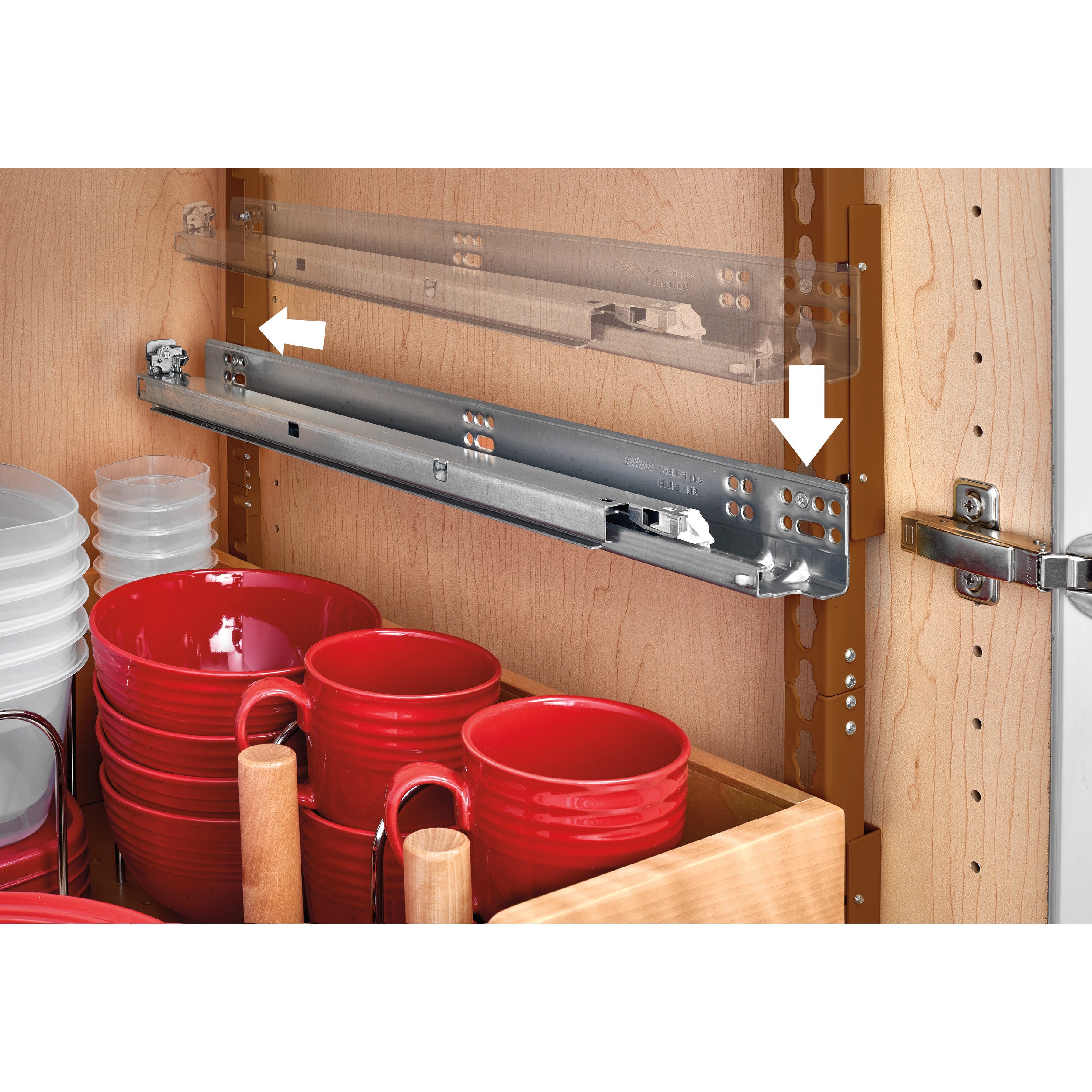 Base Cabinet Pull Out Wood Drawer Pilaster System (16" - 16-1/2" W x 21-17/32" D x 19-5/8" H)