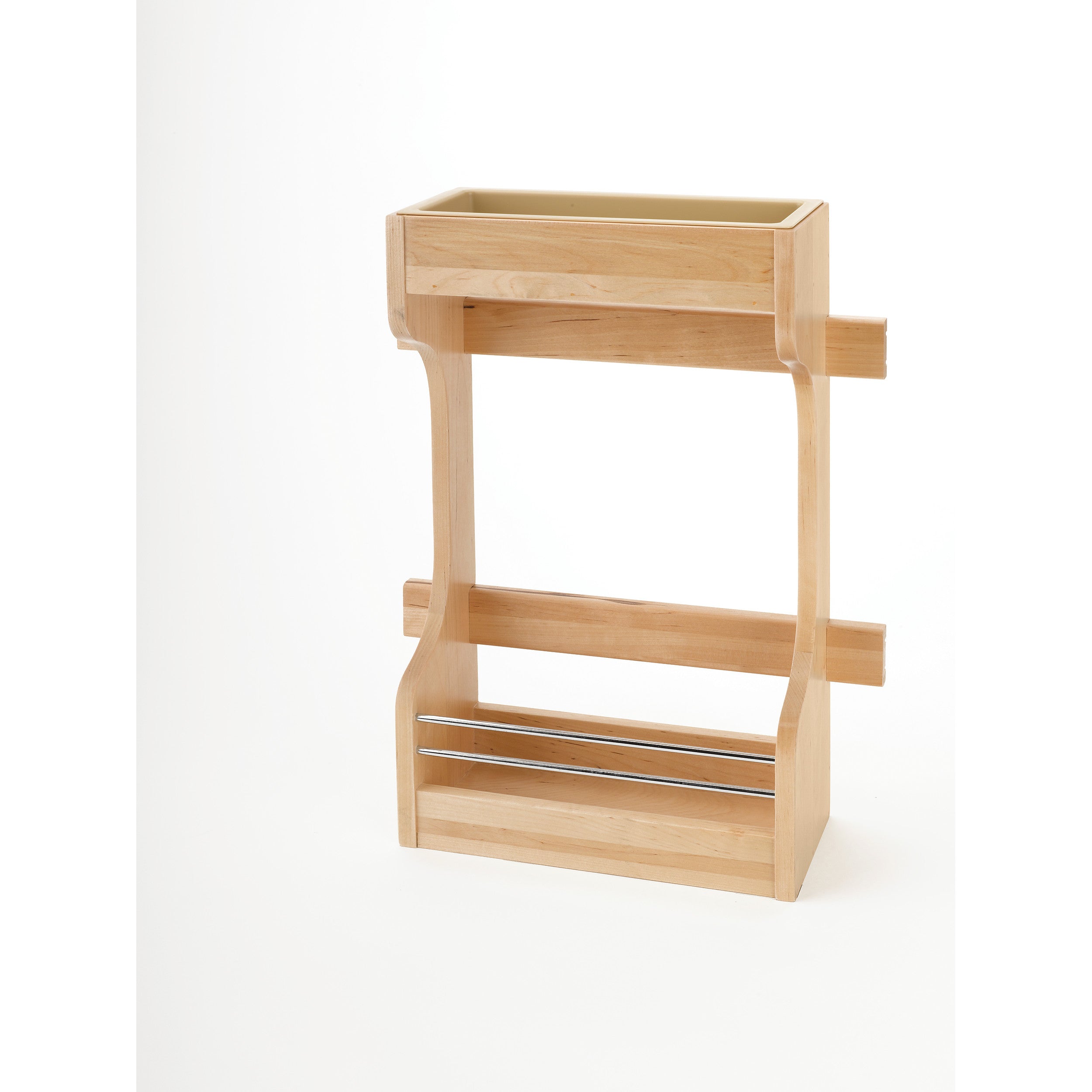 Door mount Wood Sink Base Organizer Natural for 36". 13.5 in (343 mm) W x 5 in (127 mm) D x 18.5 in (470 mm) H