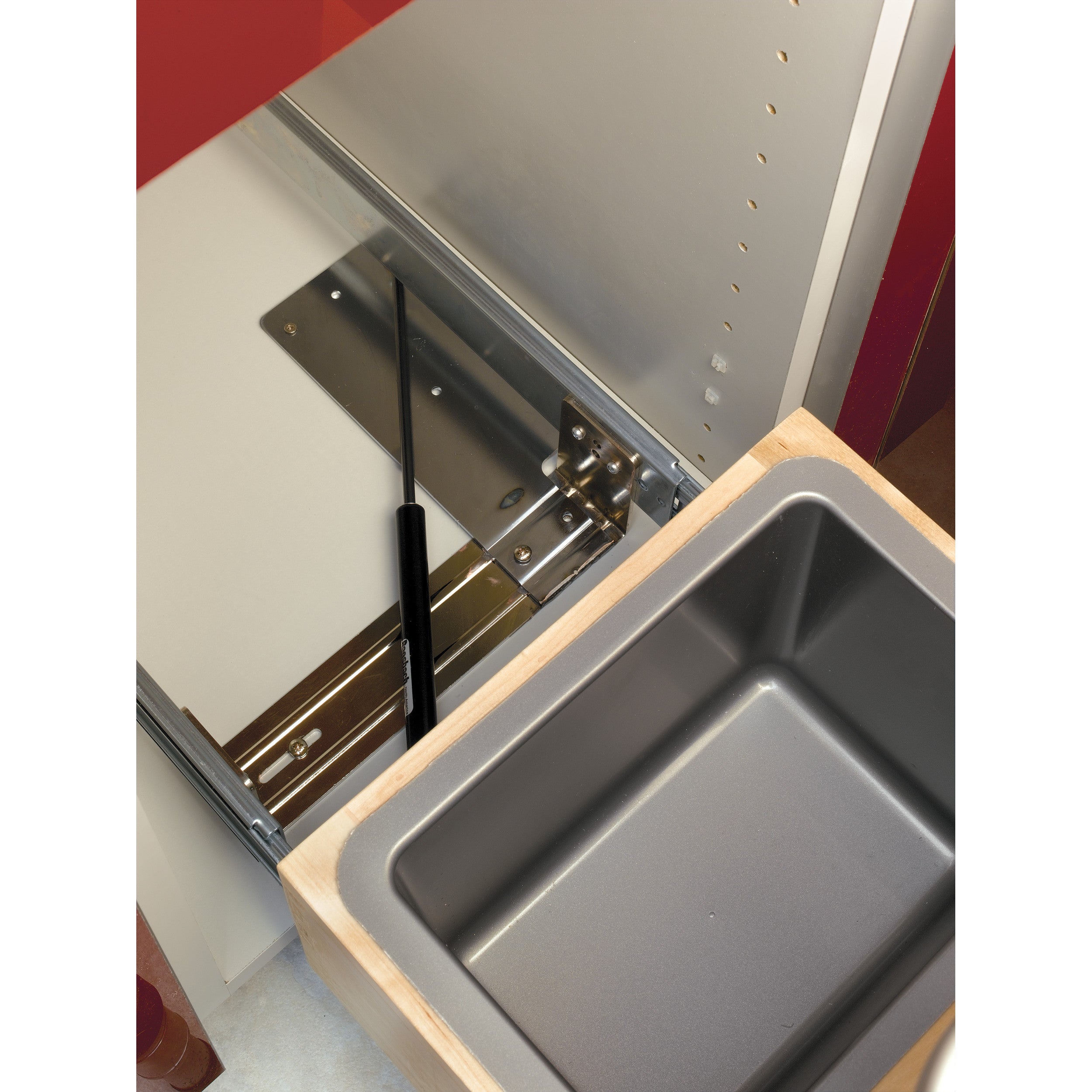 Double 50 Qrt Pull-Out Waste Container Natural  17.25 in (438 mm) W x 21.75 in (552 mm) D x 23.19 in (589 mm) H