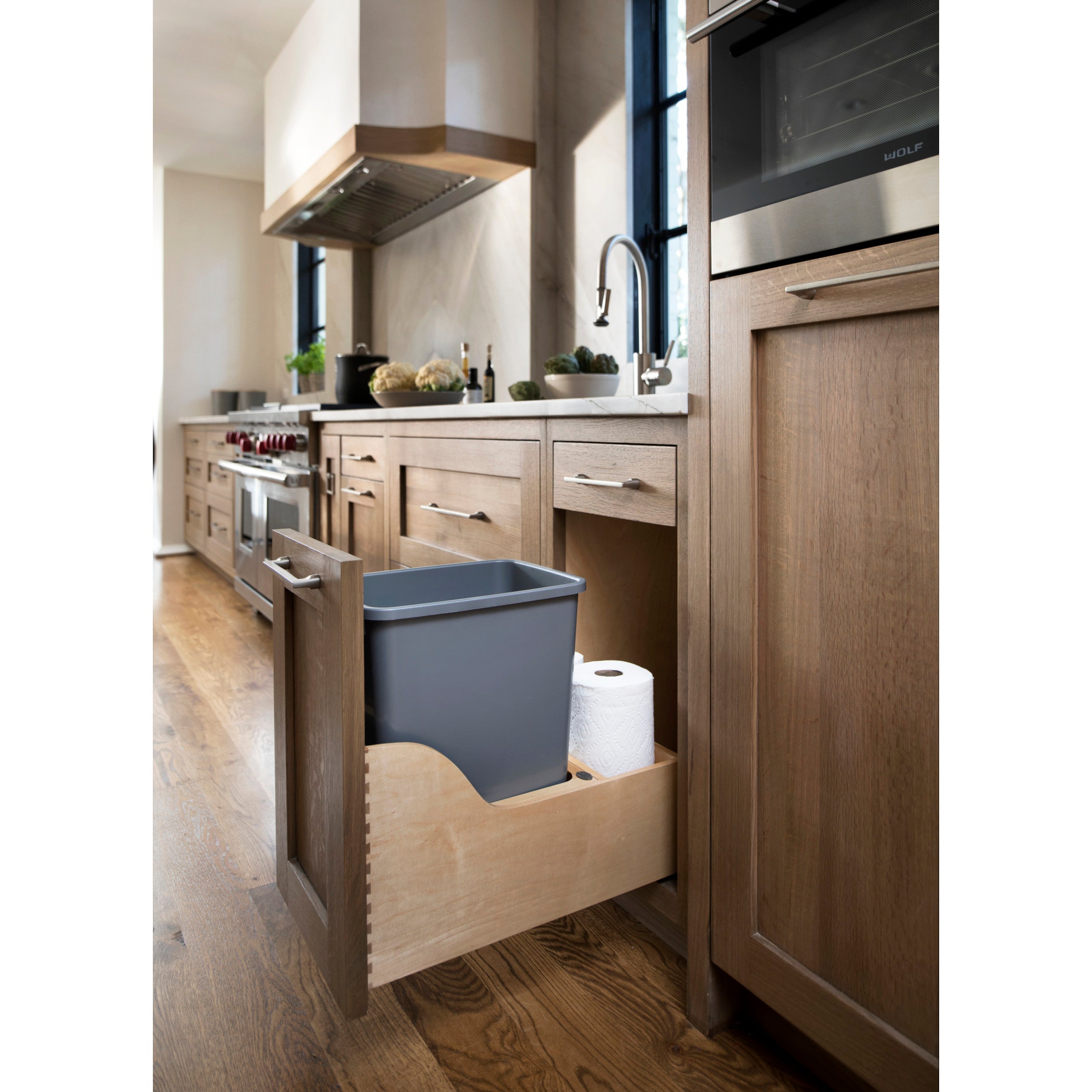 35 Qrt Pull-Out Waste Container Natural  12 in (305 mm) W x 21.67 in (550 mm) D x 19.5 in (495 mm) H