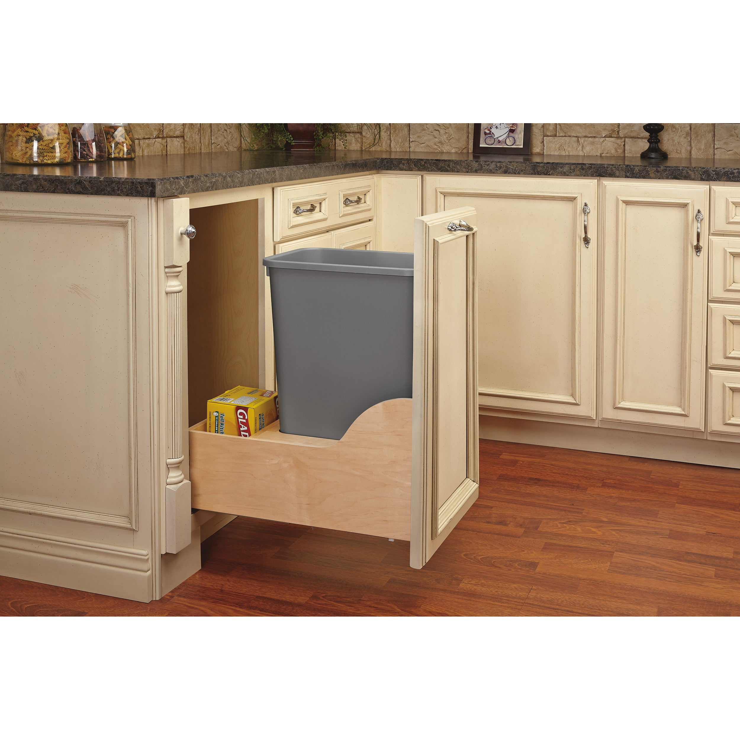 50 Qrt Pull-Out Waste Container Natural  12 in (305 mm) W x 21.75 in (552 mm) D x 23.38 in (594 mm) H