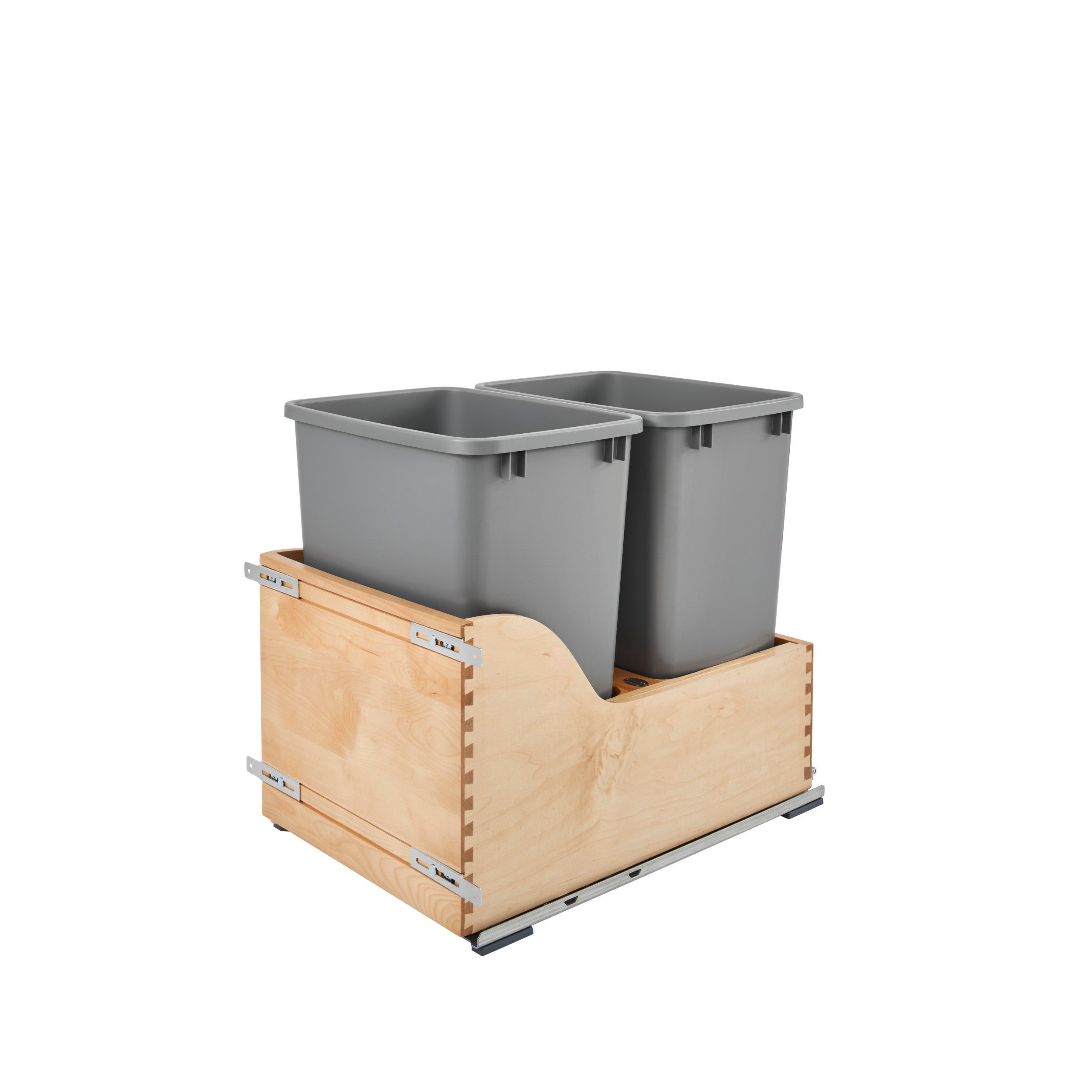 Double 35 Qrt Pull-Out Waste Container Natural  15 in (381 mm) W x 21.67 in (550 mm) D x 20.38 in (518 mm) H