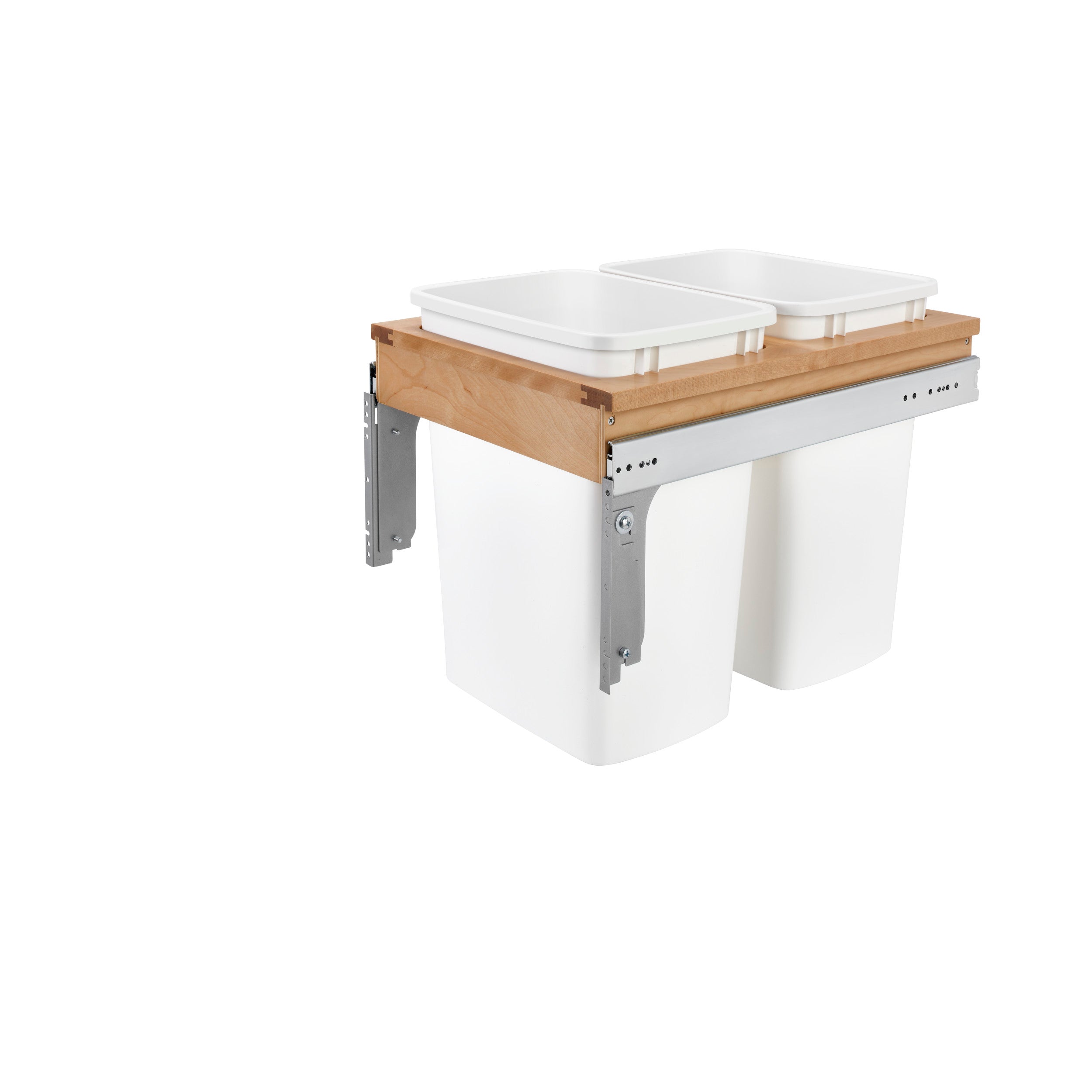 Double 35 Qrt Top mount Waste Container (Full-Access) Natural  16.5 in (419 mm) W x 22.75 in (578 mm) D x 17.88 in (454 mm) H