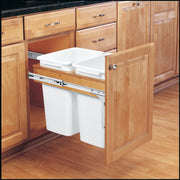 Double 35 Qrt Top mount Waste Container (1-1/2" faceframe) Natural  15 in (381 mm) W x 22.5 in (572 mm) D x 17.88 in (454 mm) H