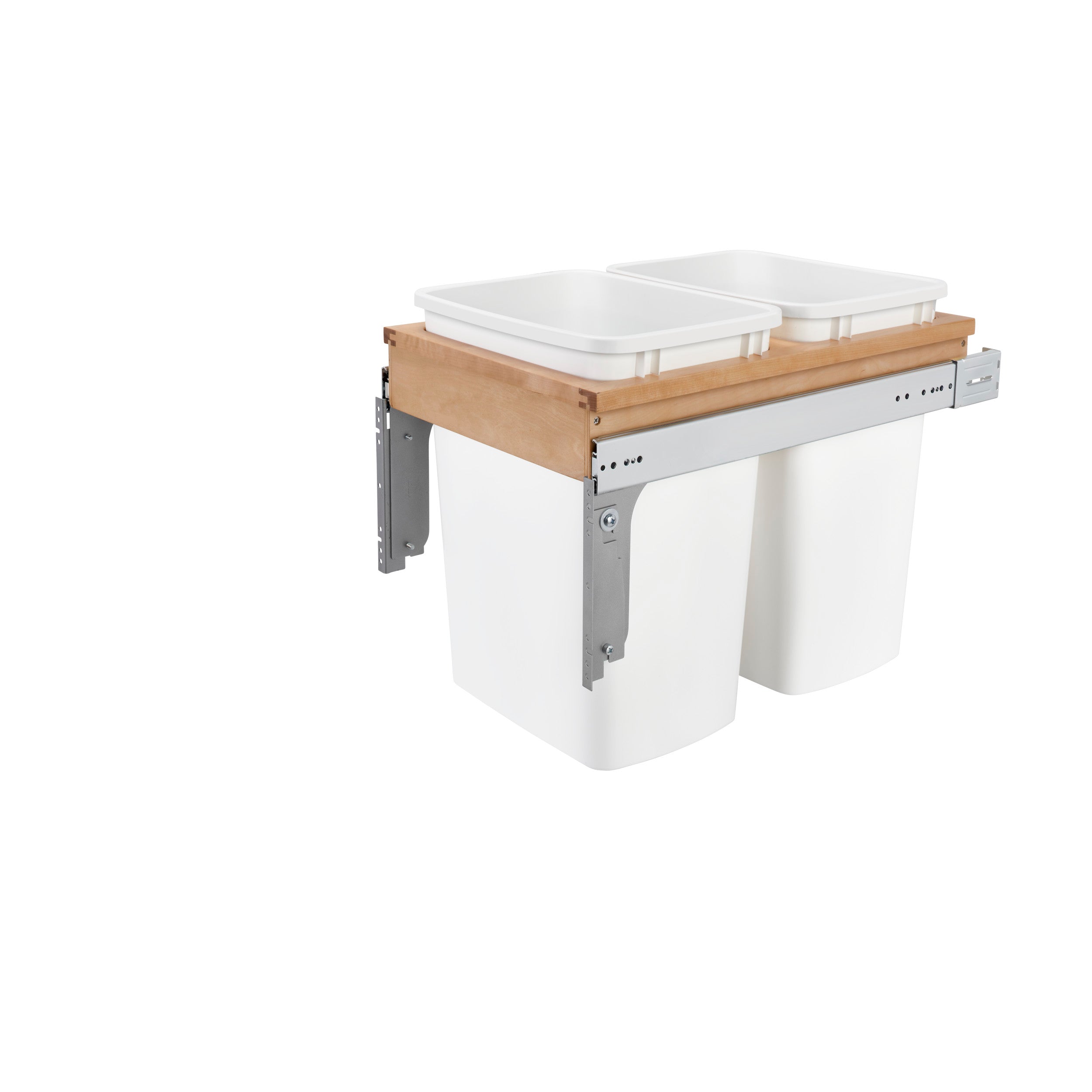 Double 35 Qrt Top mount Waste Container (1-1/2" faceframe) Natural  15 in (381 mm) W x 22.5 in (572 mm) D x 17.88 in (454 mm) H