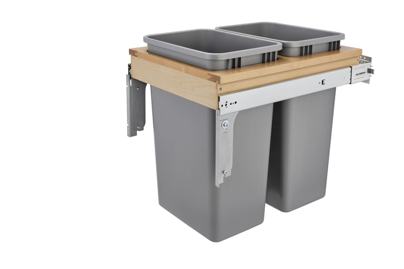 DOUBLE 50 QT SOFT-CLOSE TOP MOUNT (18" W x 23-1/4 - 24-1/2" D x 21-3/4" H)