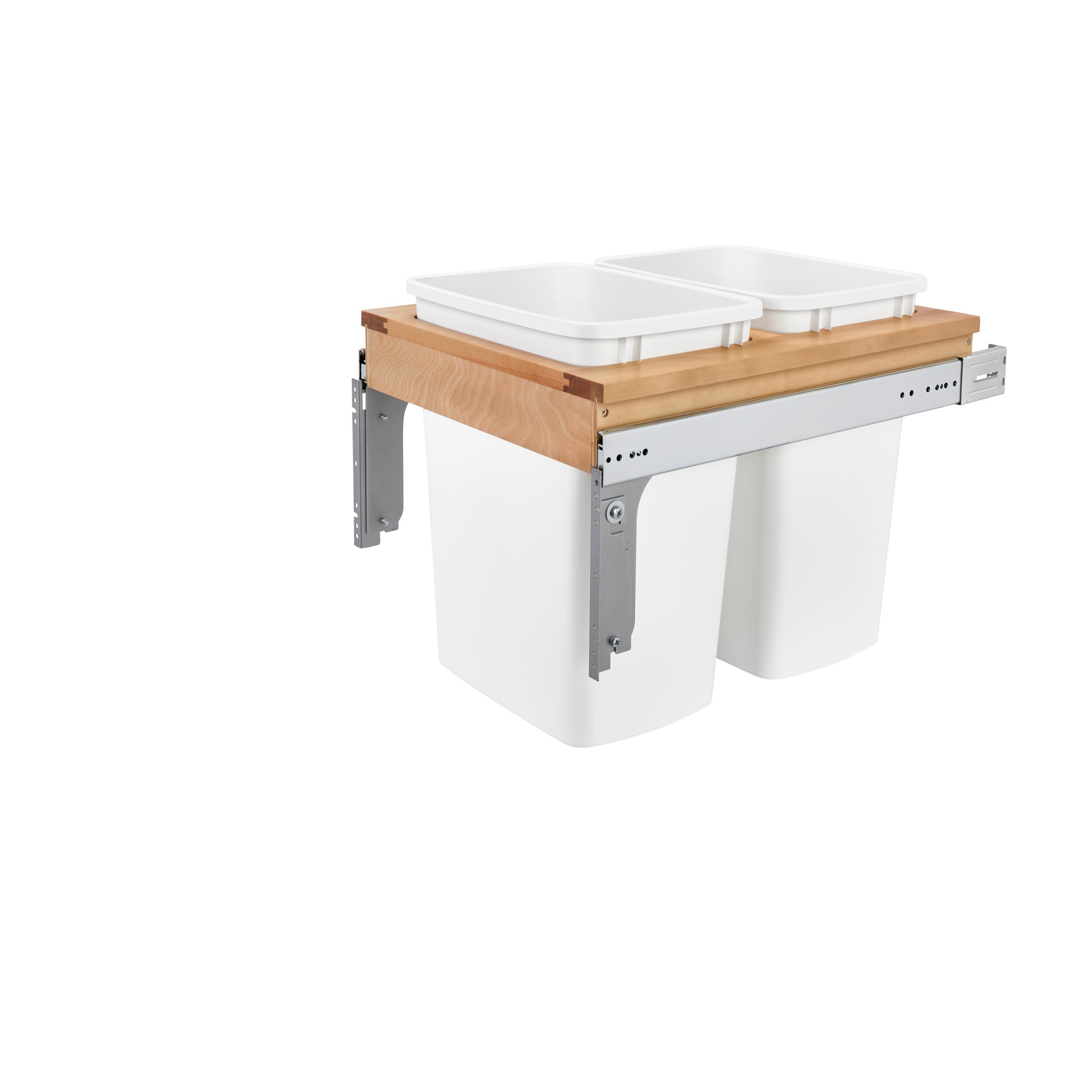 Double 35 Qrt Top mount Waste Container (1-5/8" faceframe) Natural  17.75 in (451 mm) W x 22.75 in (578 mm) D x 17.88 in (454 mm) H