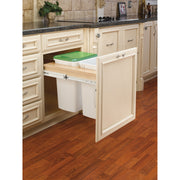 Double 35 Qrt Top mount Waste Container (1-5/8" faceframe) Natural  17.75 in (451 mm) W x 22.75 in (578 mm) D x 17.88 in (454 mm) H