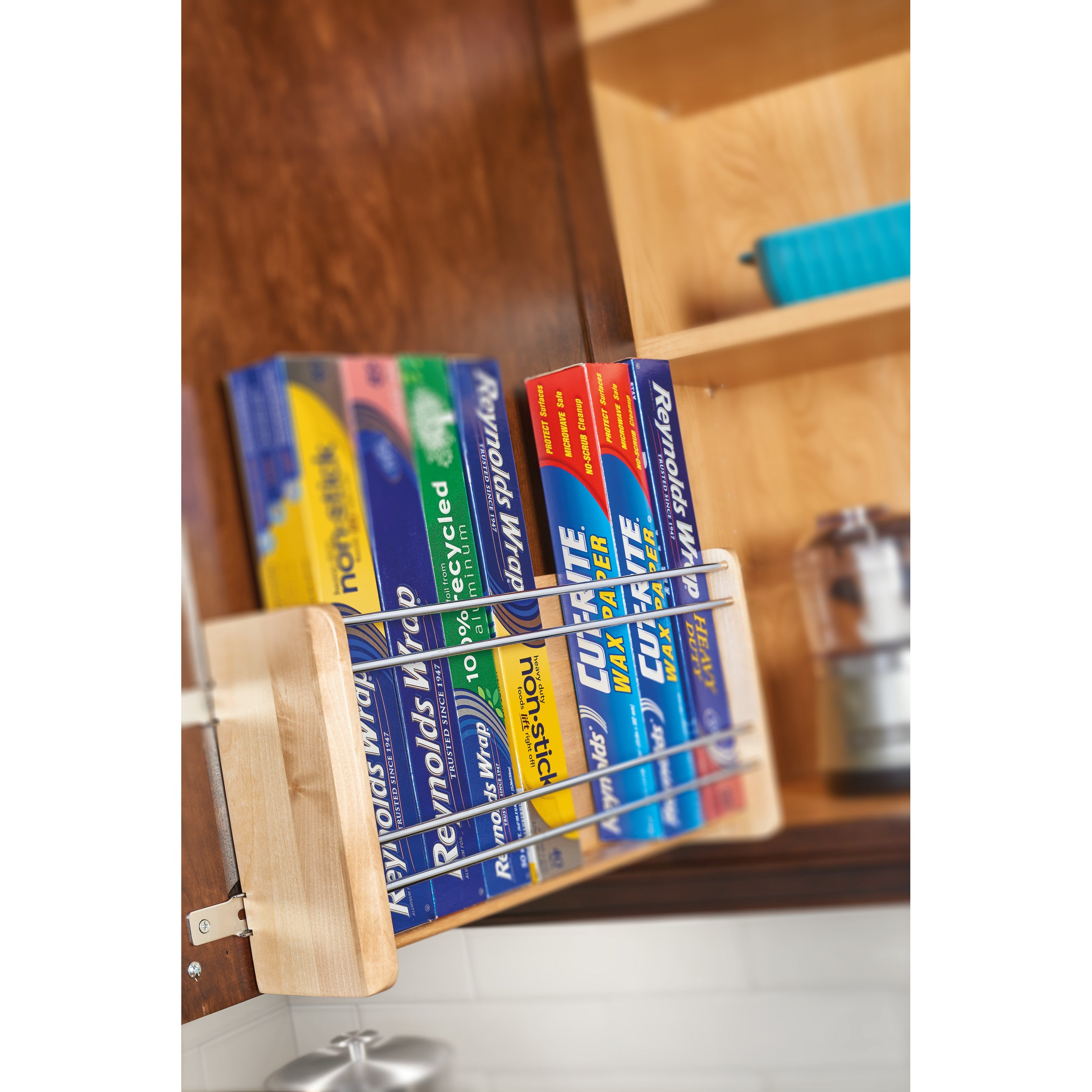 21 in Large Door mount Foil Rack Natural  16.13 in (410 mm) W x 4 in (102 mm) D x 8 in (203 mm) H
