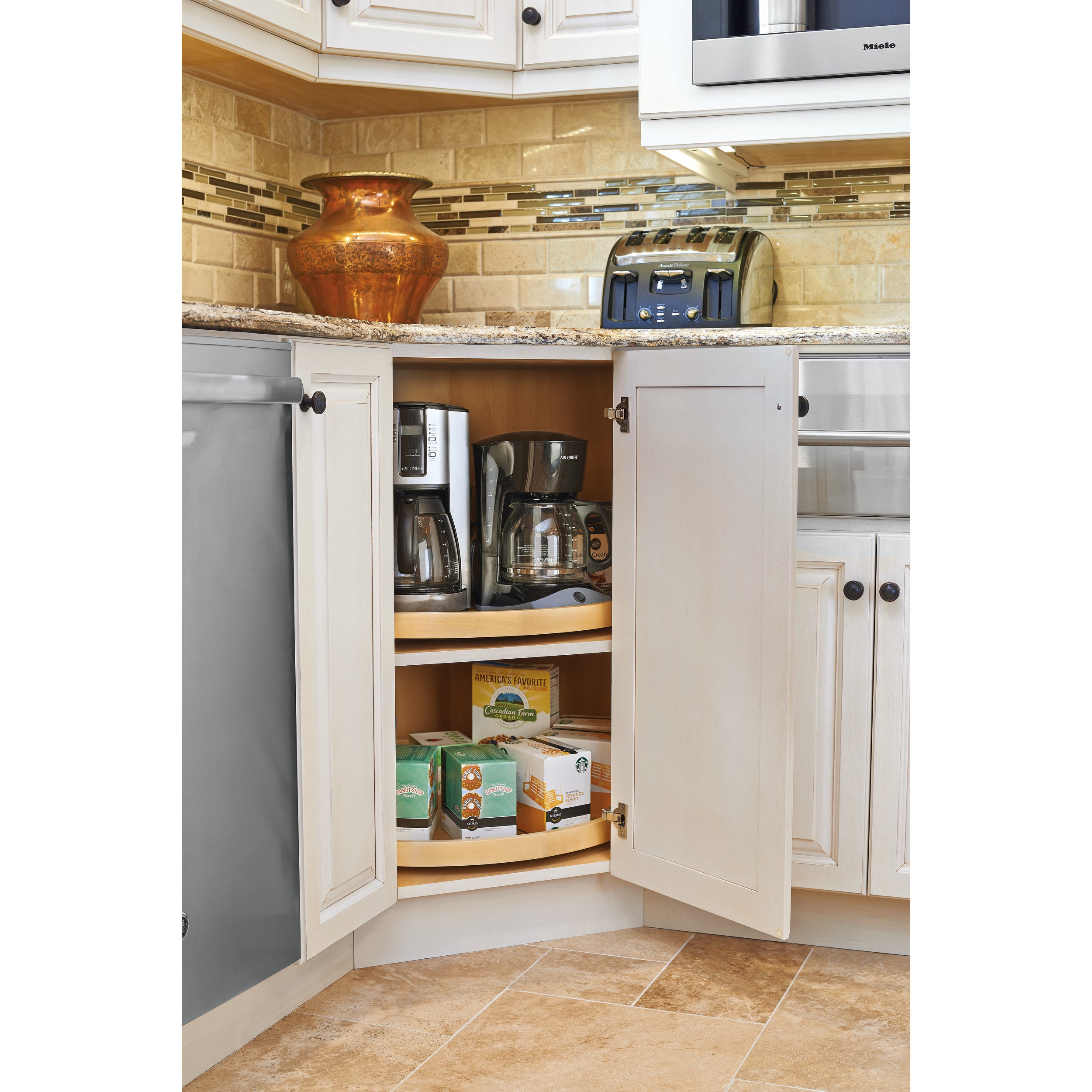 28 in Wood Full Circle Lazy Susan w/Swivel Bearing Natural  28 in (711 mm) W x 28 in (711 mm) D x 2.38 in (60 mm) H