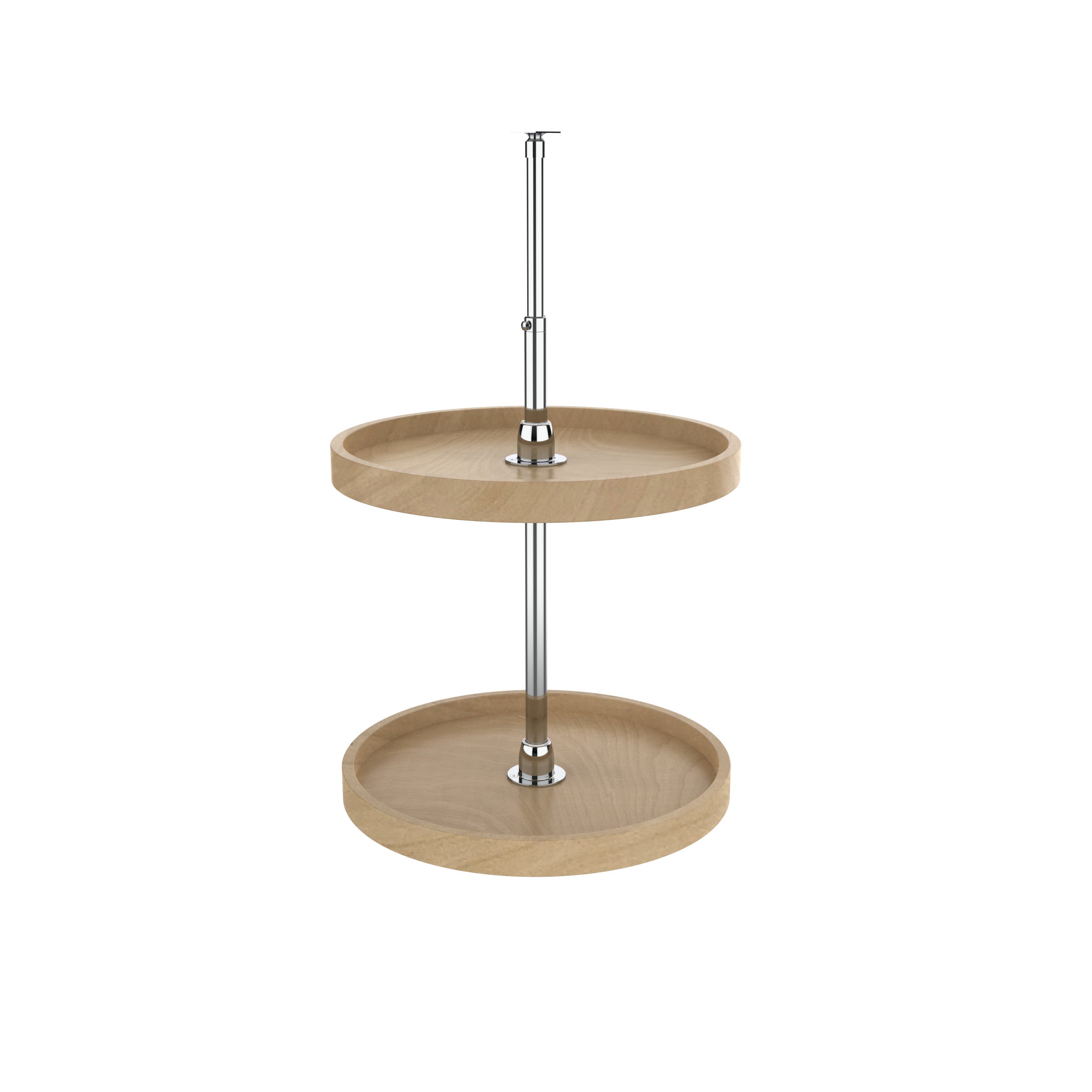 18 in Wood Full Circle Lazy Susans 2-Shelf Natural  18 in (457 mm) W x 18 in (457 mm) D x 26 in (660 mm) H