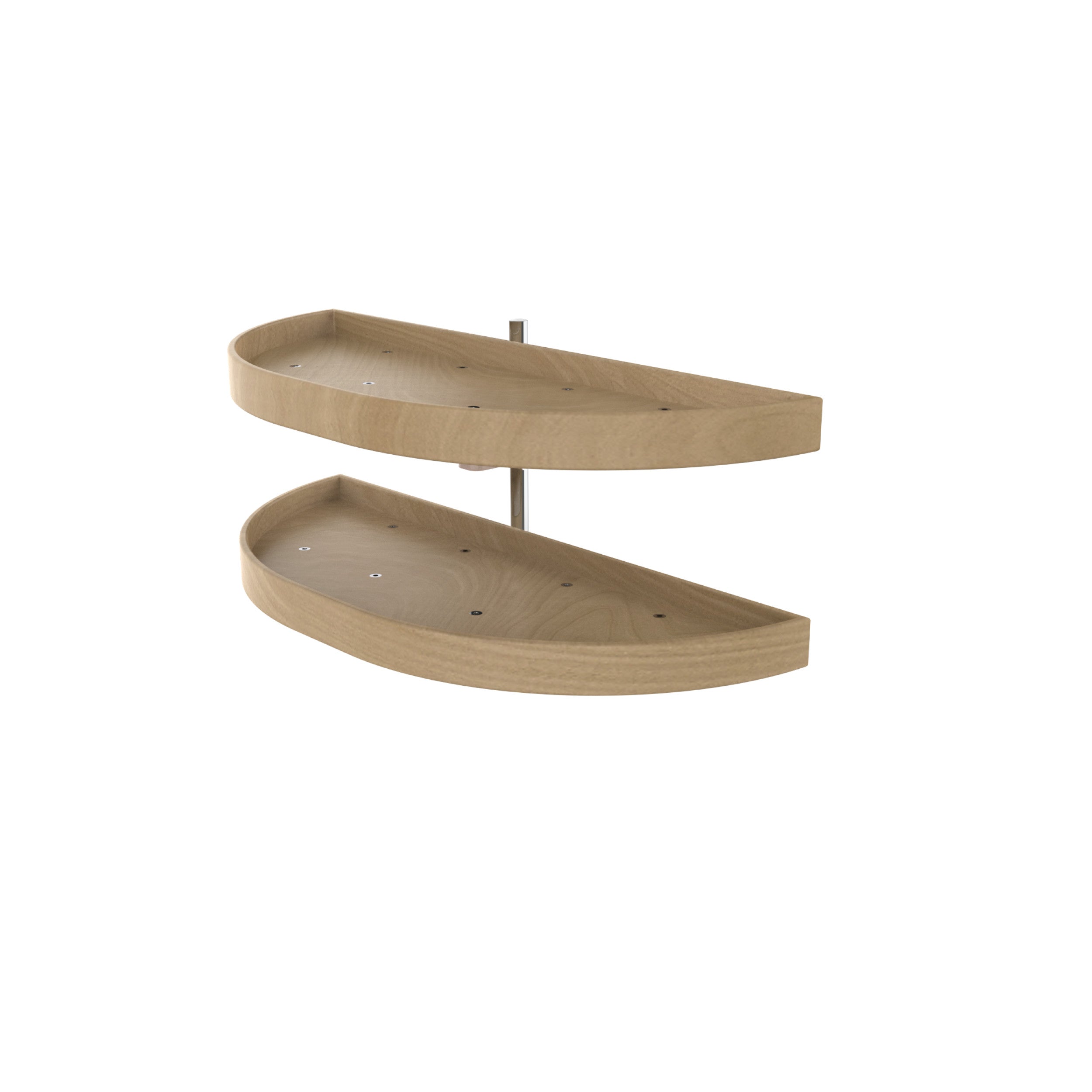 35 in Wood Half Moon Lazy Susans 2-Tier Natural  15 in (381 mm) W x 35 in (889 mm) D x 18 in (457 mm) H