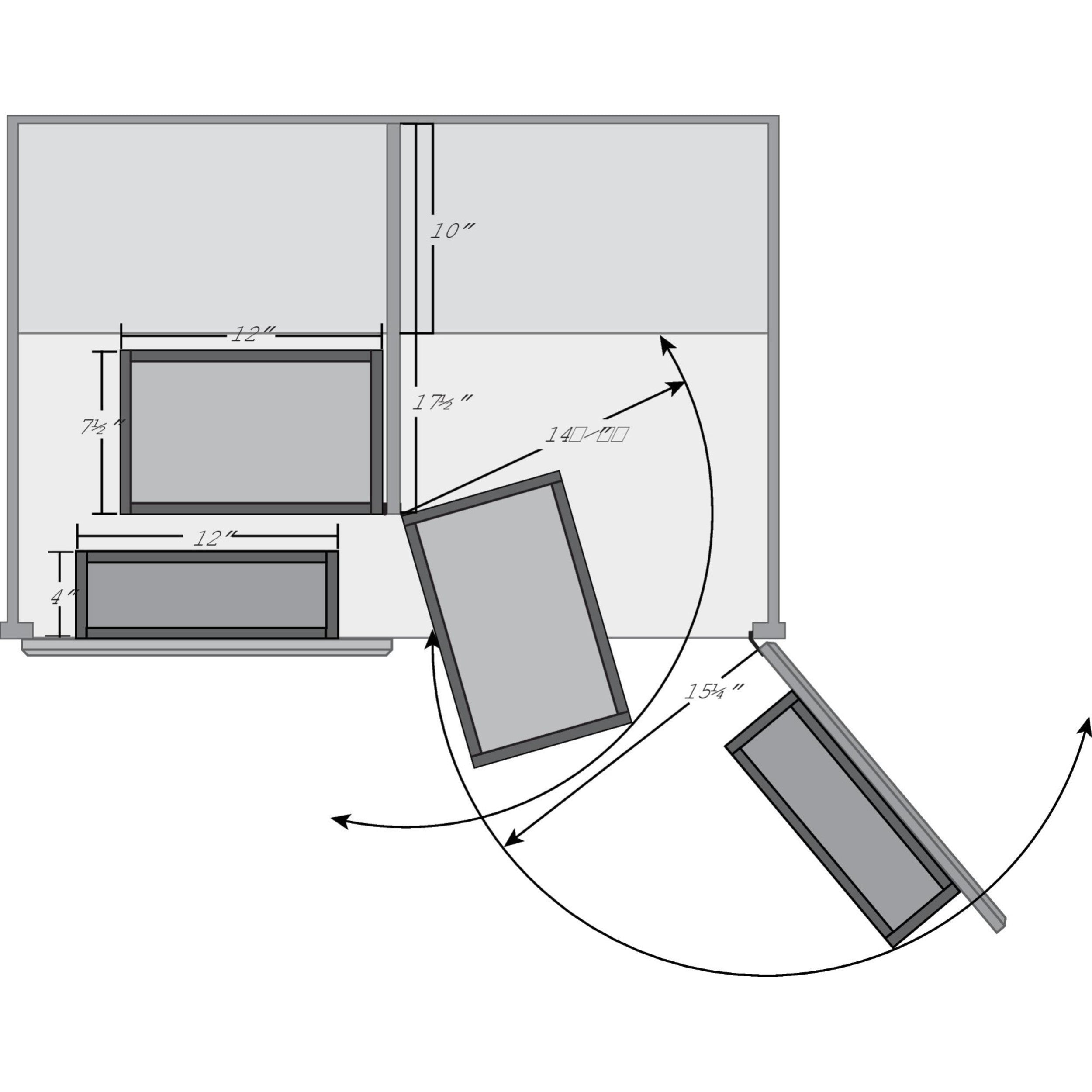 45 in Swing Out Pantry Kit Natural  12 in (305 mm) W x 7.5 in (191 mm) D x 45 in (1143 mm) H