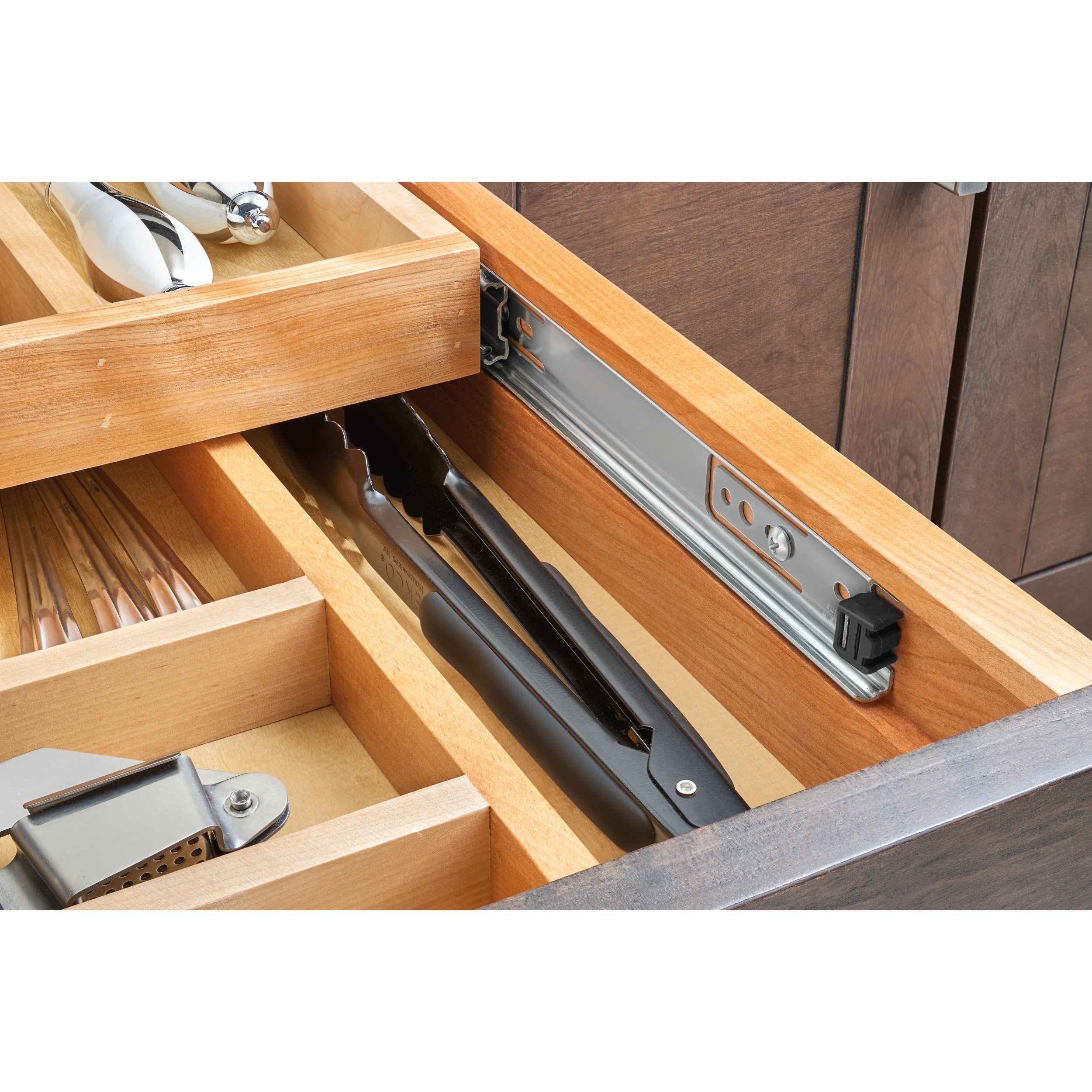 33 in 2-Tiered Cutlery Drawer Soft Close Natural  32.95 in (837 mm) W x 22.19 in (564 mm) D x 4.41 in (112 mm) H