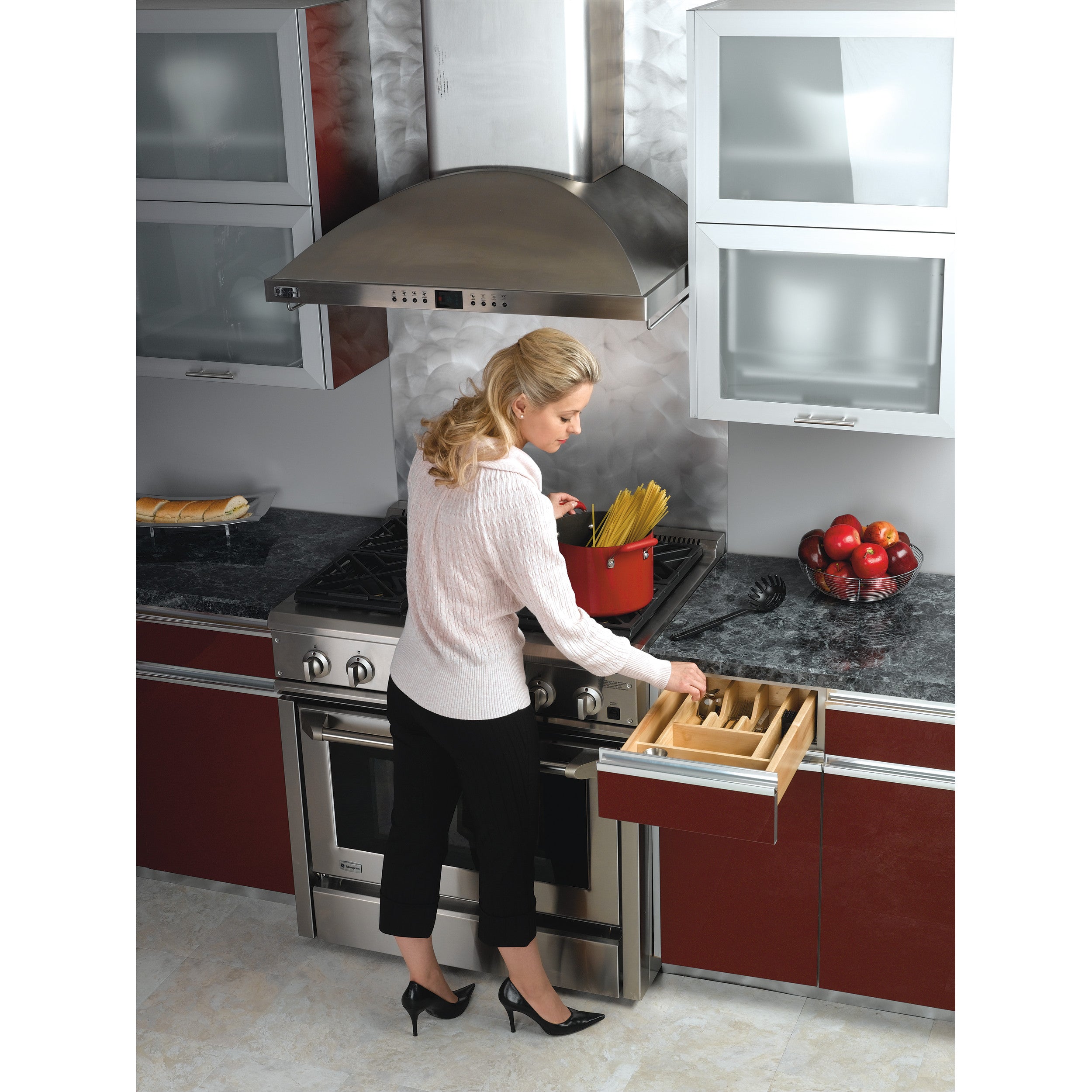 18.5 in Shallow Wood Utility Tray Insert Natural  18.5 in (470 mm) W x 22 in (559 mm) D x 2.38 in (60 mm) H