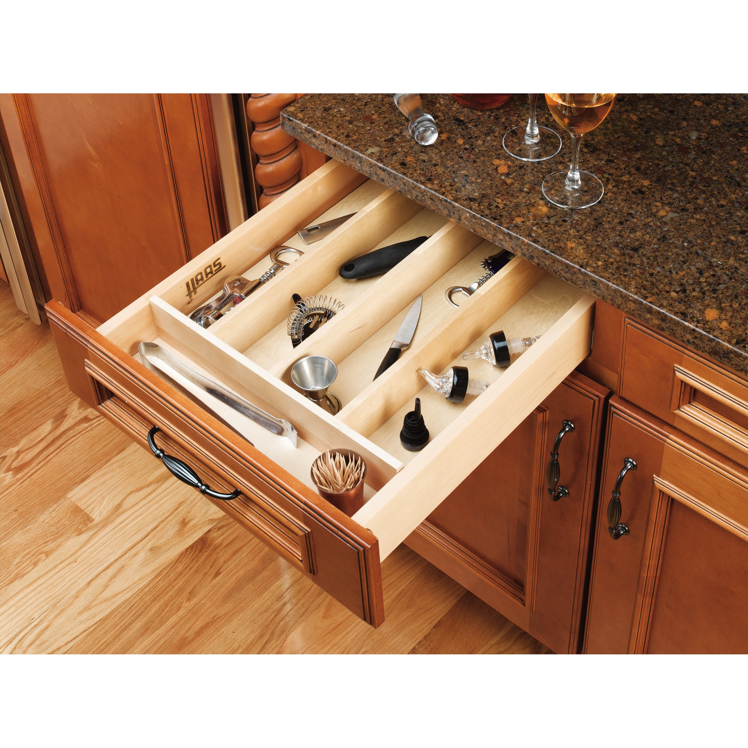 18.5 in Tall Wood Utility Tray Insert Natural  18.5 in (470 mm) W x 22 in (559 mm) D x 2.88 in (73 mm) H