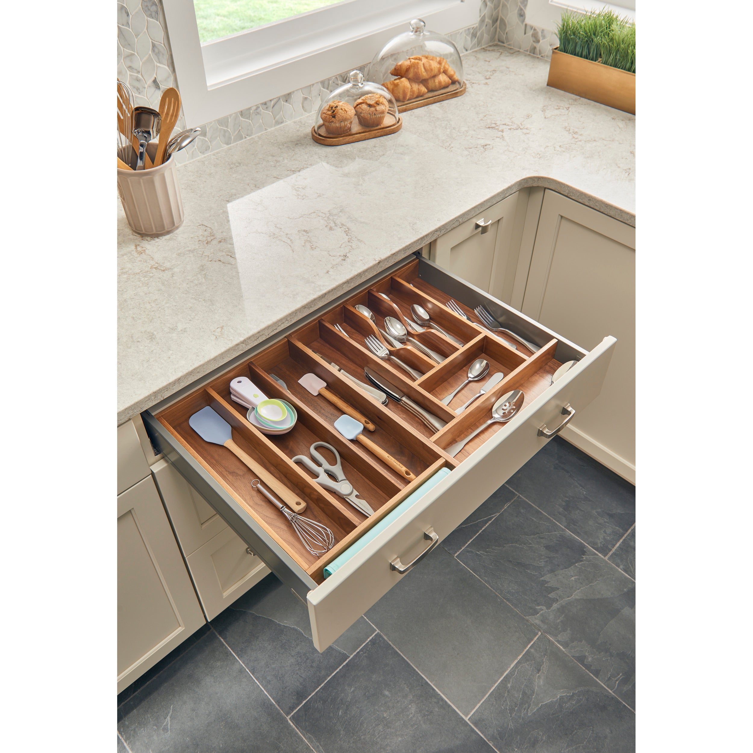 18.5 in Short Walnut Utility Tray Insert Walnut  18.5 in (470 mm) W x 22 in (559 mm) D x 2.38 in (60 mm) H
