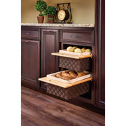 18" Woven Basket w/Maple Rails Natural  15.38 in (391 mm) W x 21.25 in (540 mm) D x 7.38 in (187 mm) H