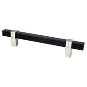 Rivet Rebel 128mm CC Matte Black Bar and Brushed Nickel Posts Pull