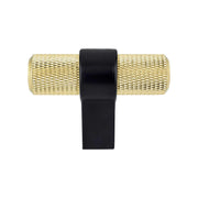 Radial Reign Modern Brushed Gold Bar and Matte Black Post Knob